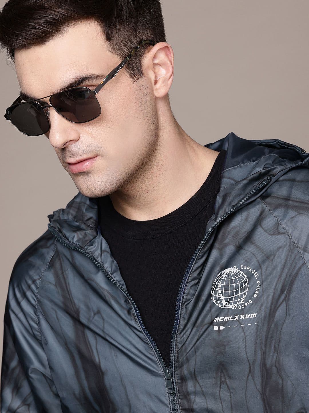 The Roadster Life Co. Abstract Printed Hooded Tailored Jacket - view 1