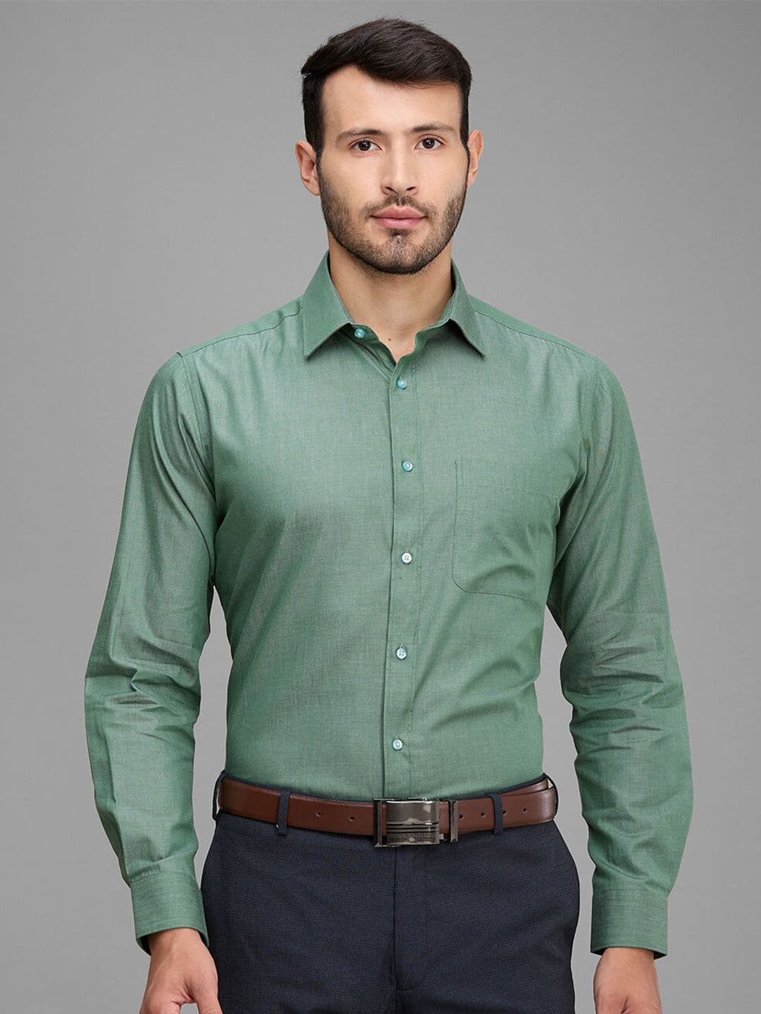 Raymond Slim Fit Spread Collar Cotton Formal Shirt - view 1