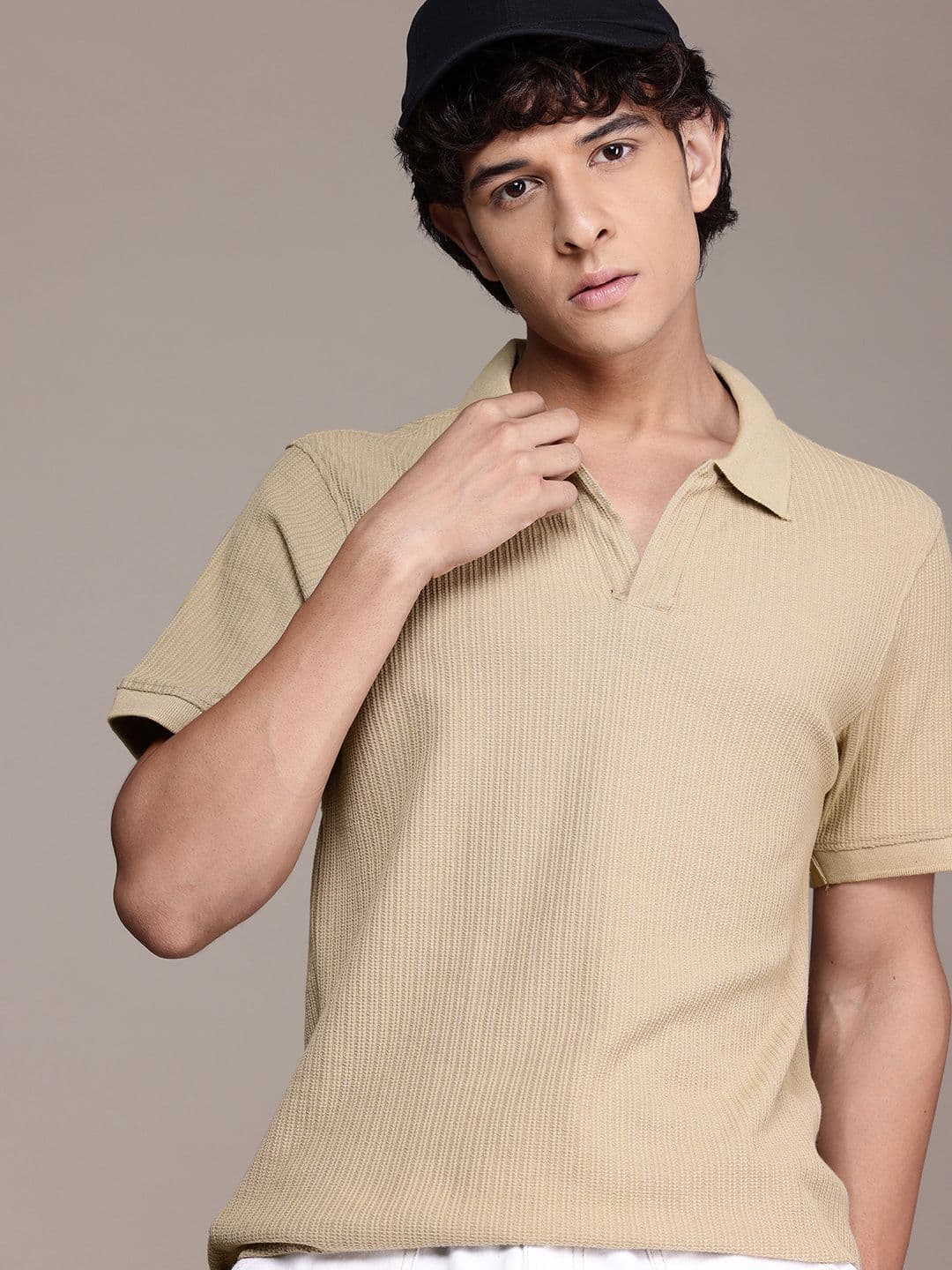 The Roadster Lifestyle Co. Textured Polo Collar T-shirt - view 1