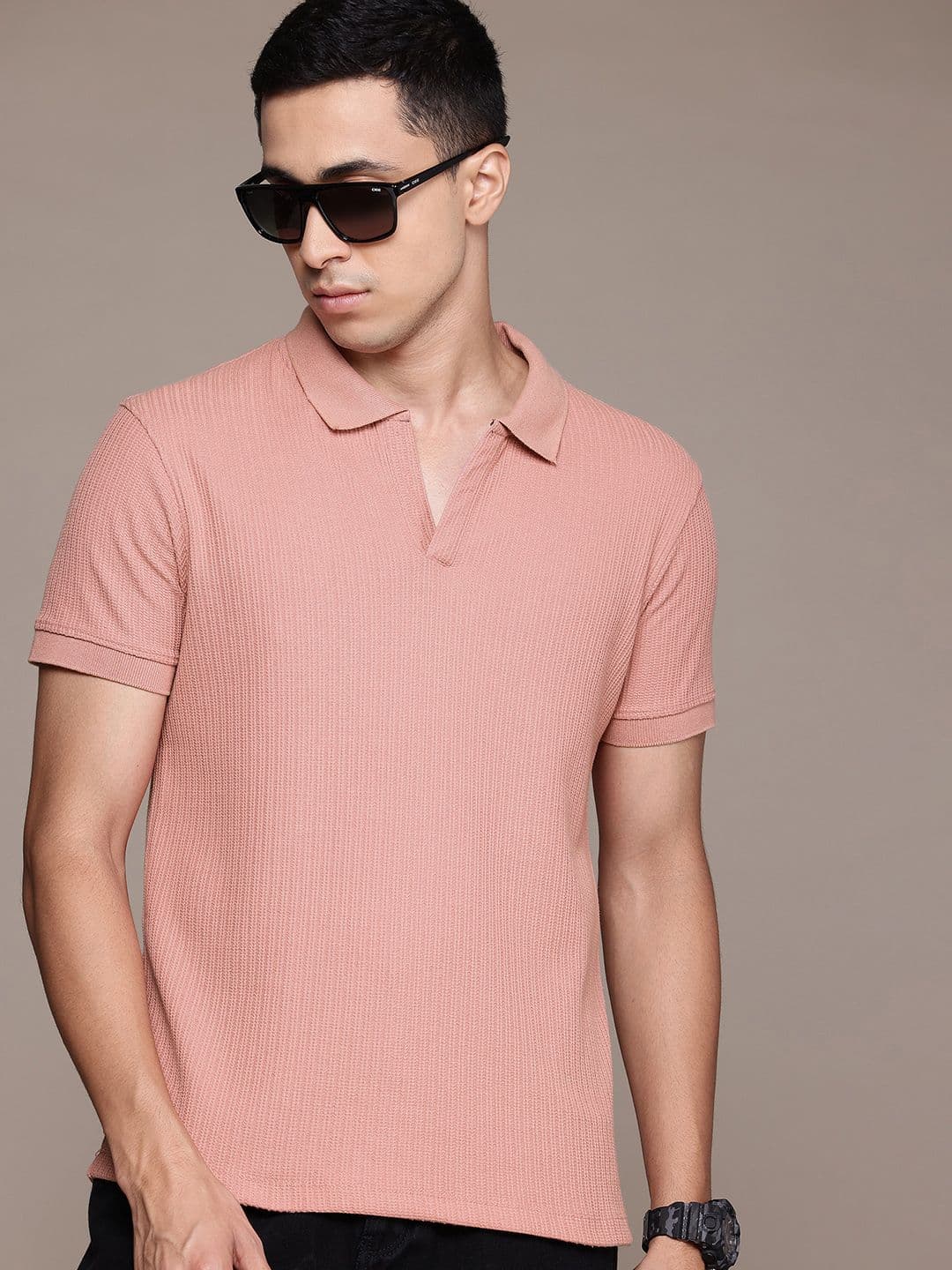 The Roadster Lifestyle Co. Textured Polo Collar T-shirt - view 1