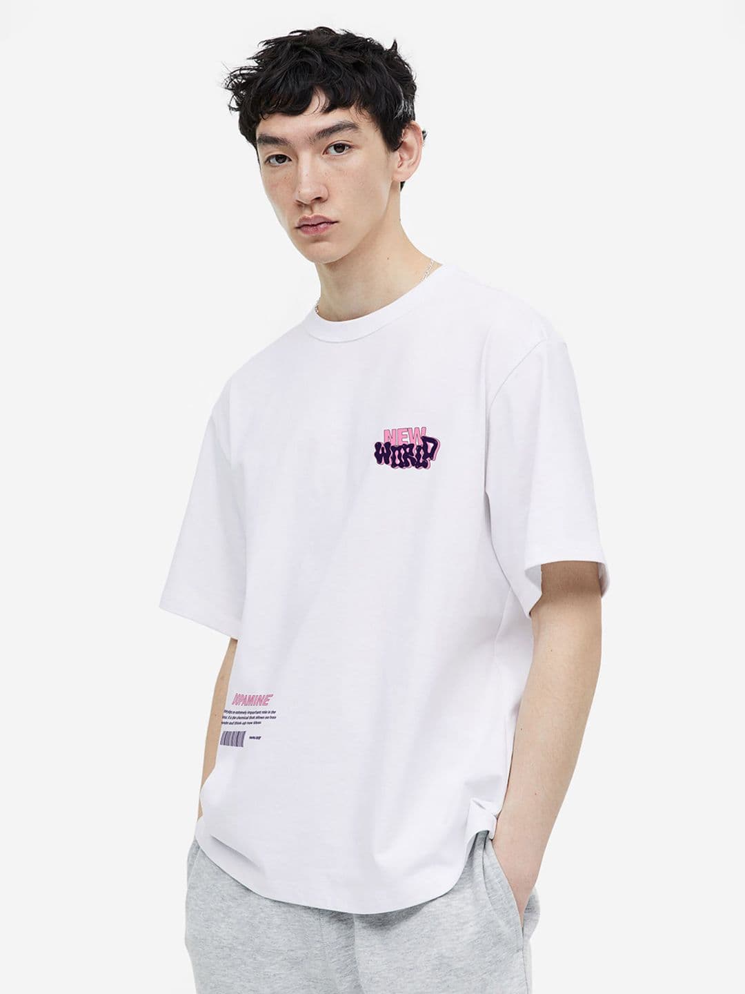 MISCHIEF MONKEY Typography Printed Drop Shoulder Sleeves Pure Cotton T-shirt - view 1