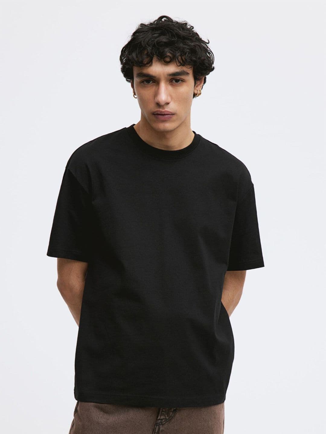 MISCHIEF MONKEY Round Neck Cotton Oversized T-shirt - view 1