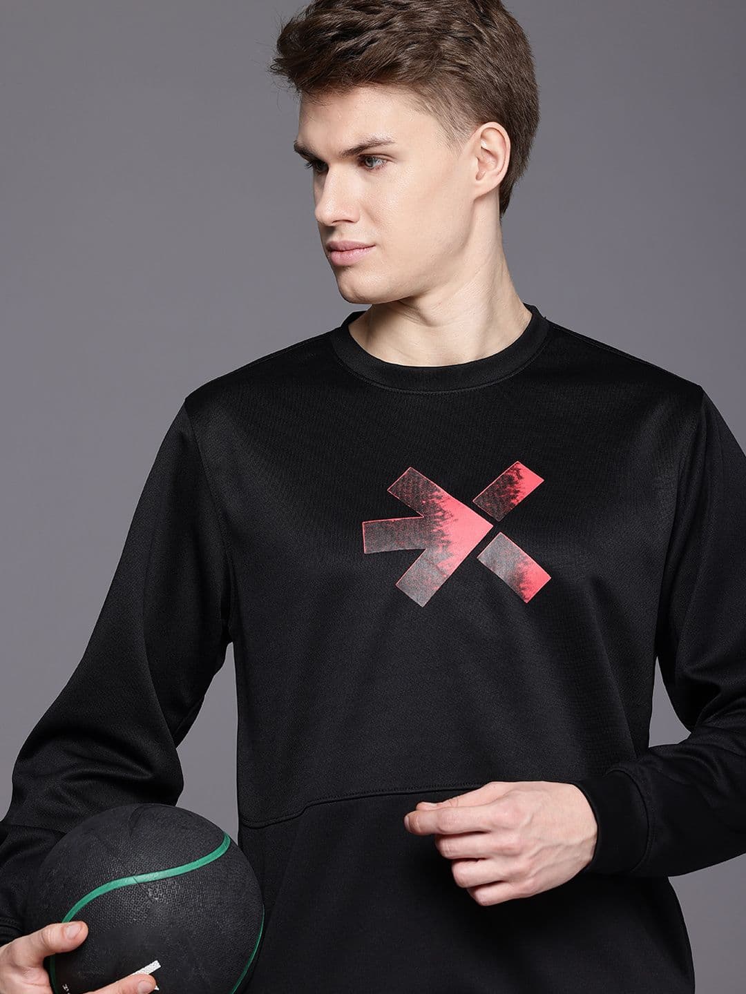 HRX by Hrithik Roshan Brand Logo Printed Rapid Dry Training Sweatshirt - view 1