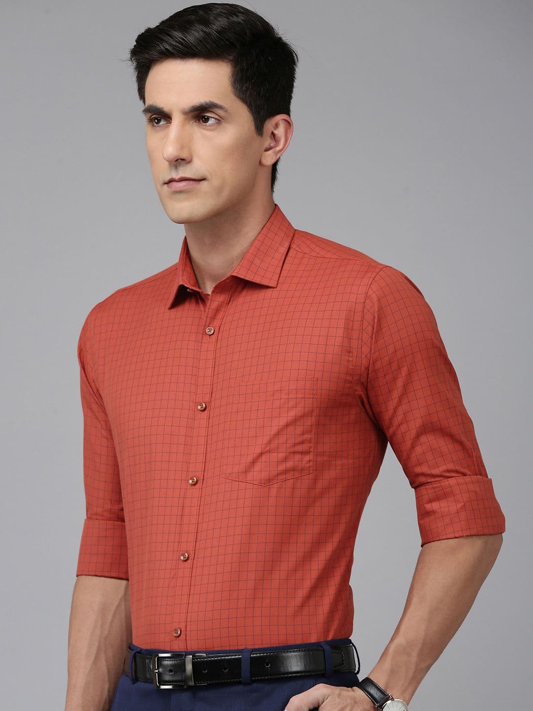 Park Avenue Slim Fit Checked Formal Shirt - view 1