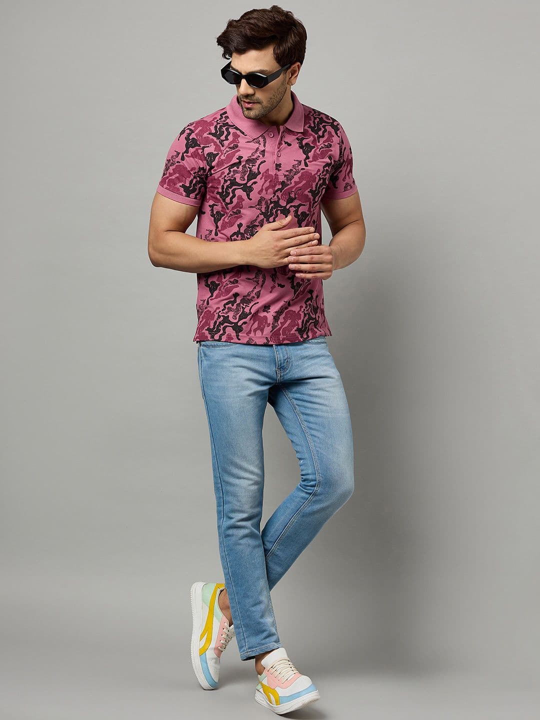 Zigo Abstract Printed Polo Collar Regular Fit T-shirt - view 1