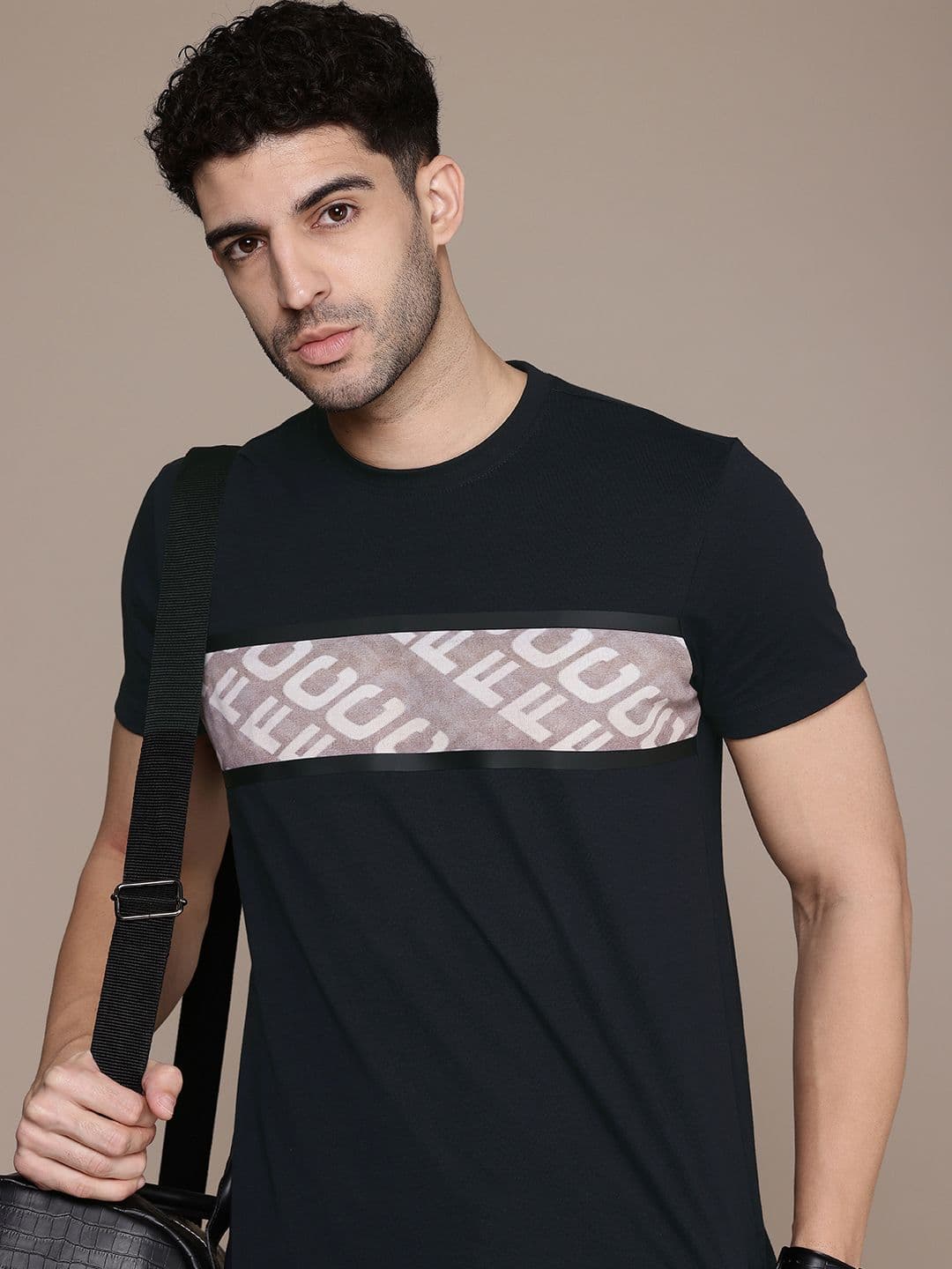 French Connection Brand Logo Printed Pure Cotton Slim Fit T-shirt - view 1
