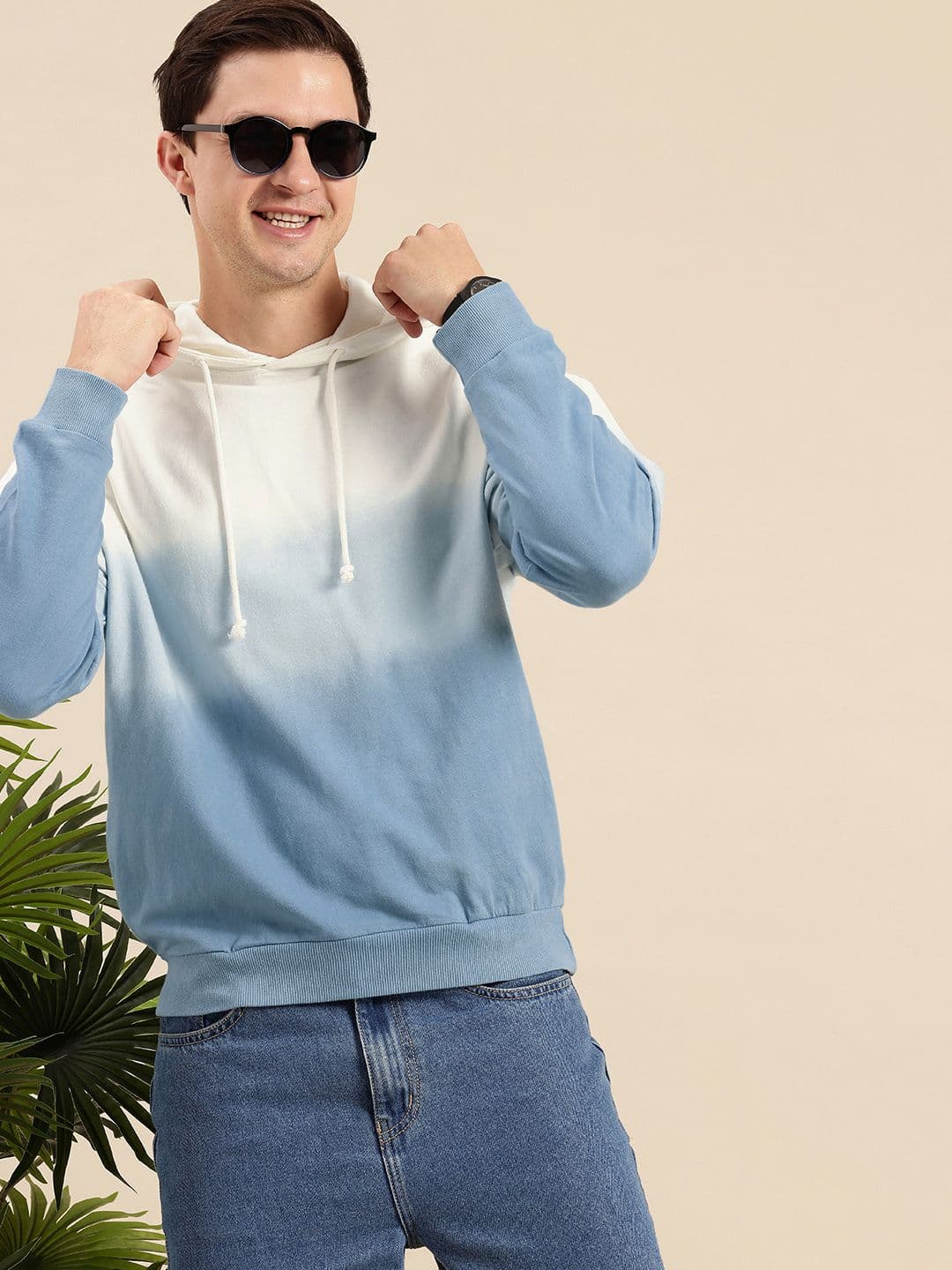Mast & Harbour Pure Cotton Dyed Hooded Pullover Sweatshirt - view 1