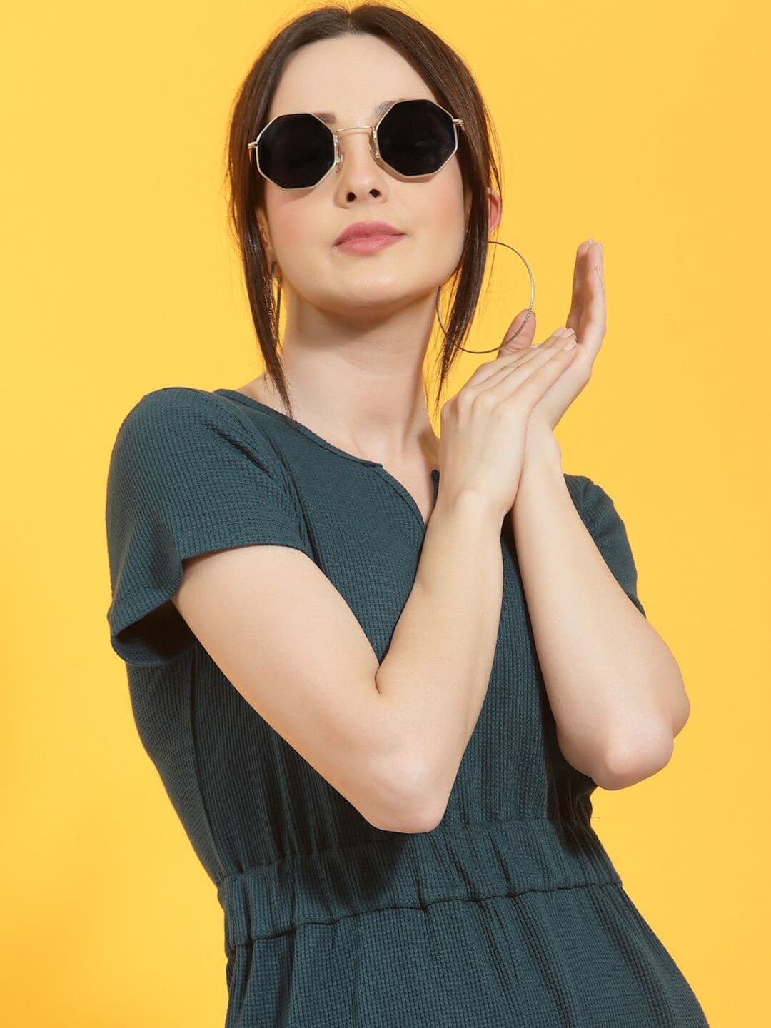 Rigo Cotton Waffle Knit Playsuit - view 1
