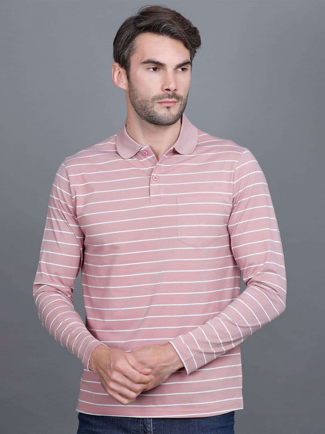 GODFREY Men Striped Regular Fit Polo T-shirt - view 1