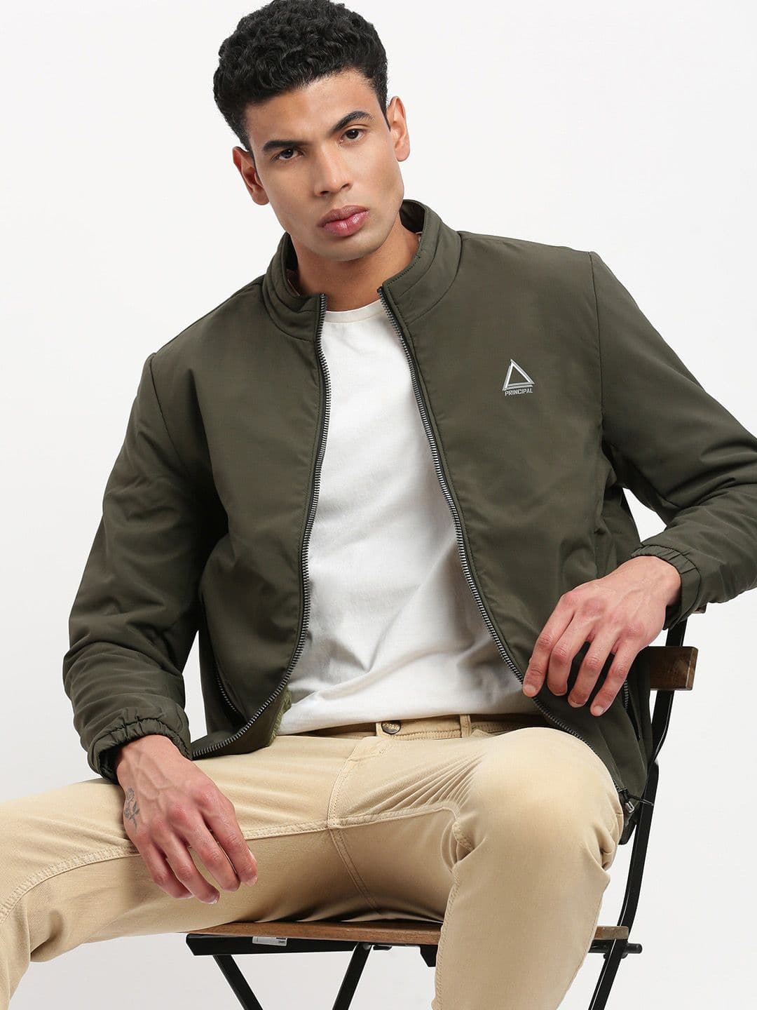 SHOWOFFFF Mock Collar Windcheater Bomber Jacket - view 1