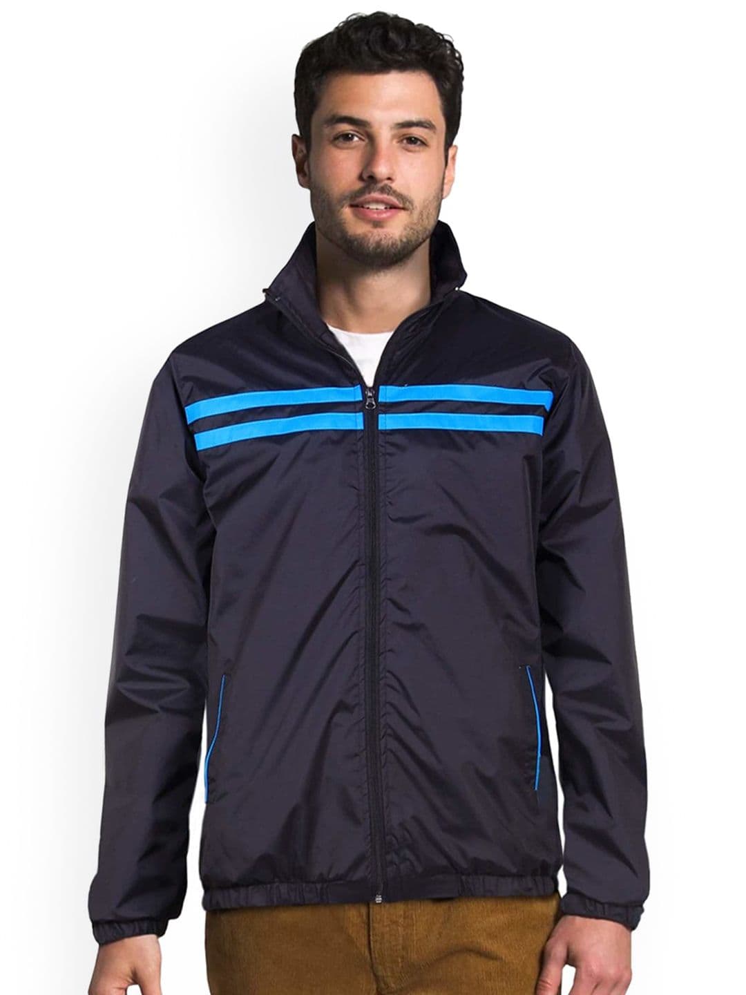 THE CLOWNFISH Unisex Striped Sporty Jacket - view 1