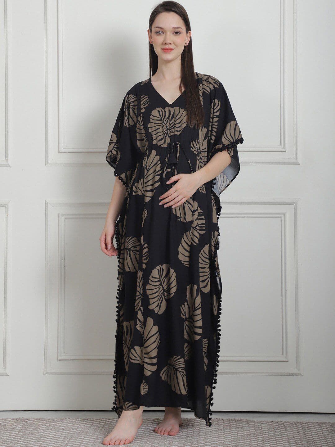 Secret Wish Printed Maxi Maternity Kaftan Nightdress - view 1