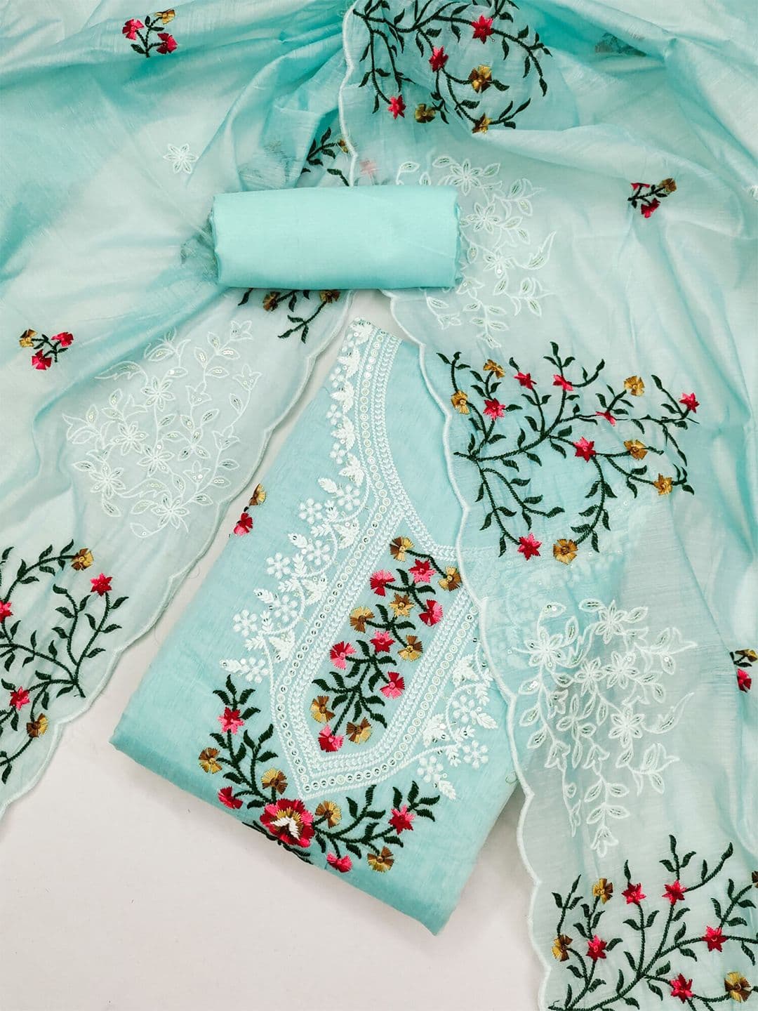 LeeliPeeri Designer Embroidered Unstitched Dress Material - view 1