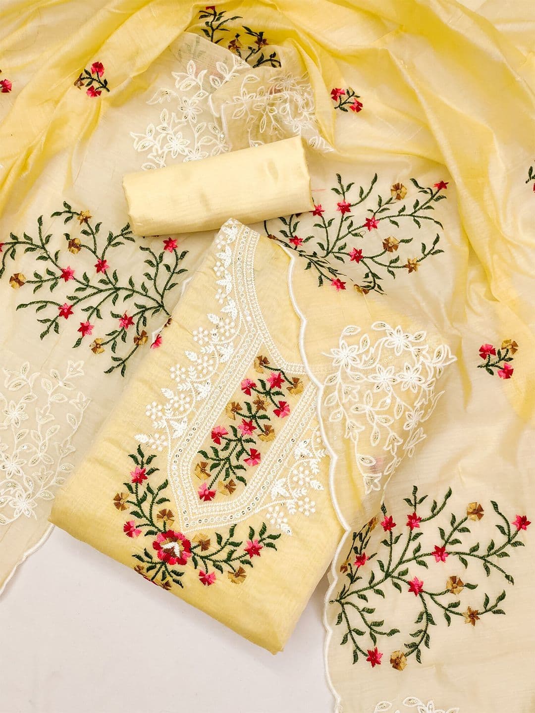 LeeliPeeri Designer Embroidered Unstitched Dress Material - view 1