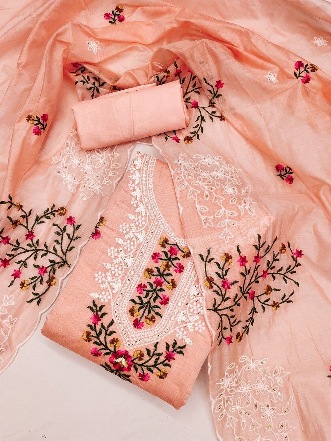 LeeliPeeri Designer Embroidered Unstitched Dress Material - view 1