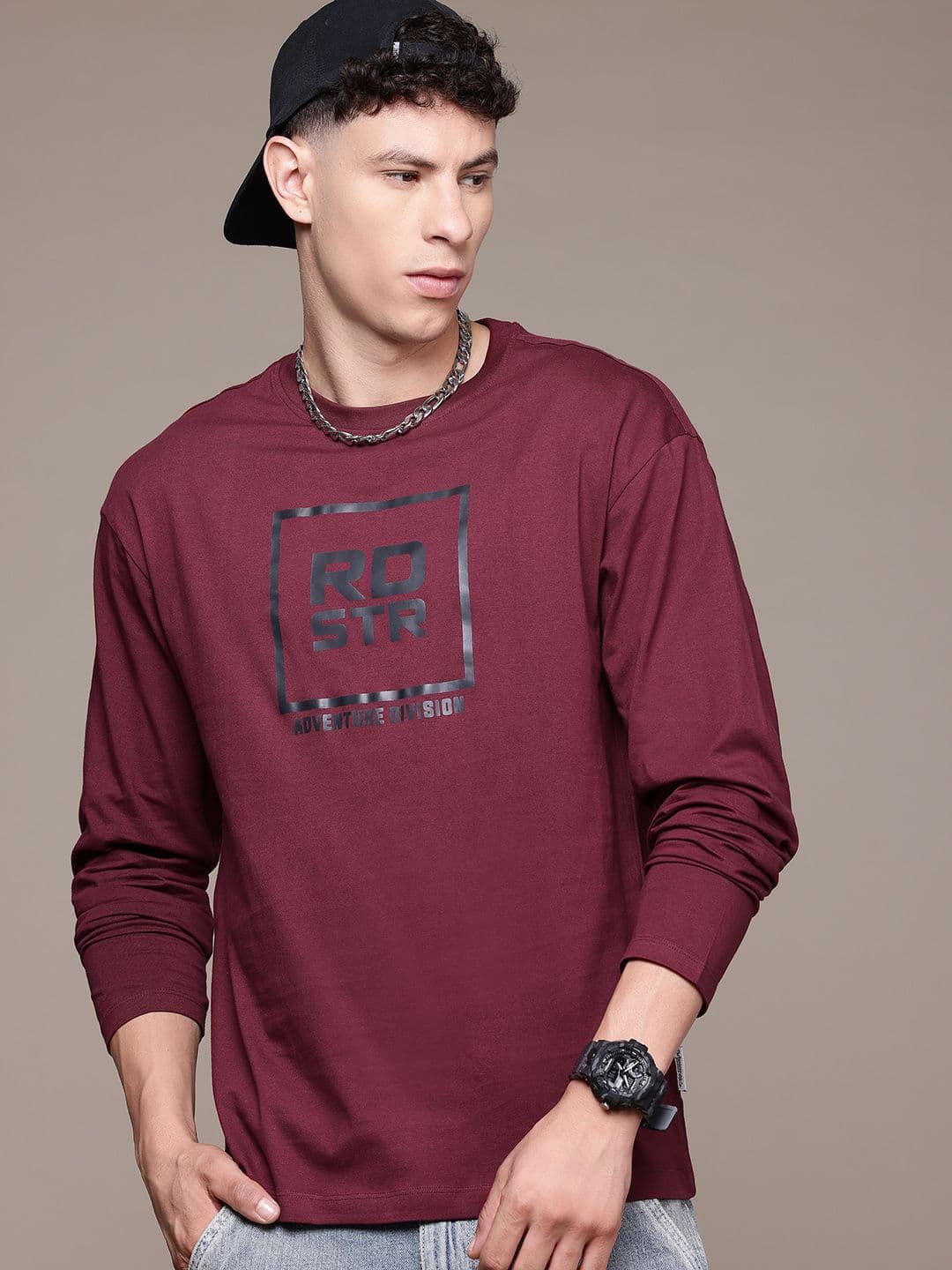 The Roadster Lifestyle Co. Brand Logo Printed Pure Cotton Relaxed T-shirt - view 1