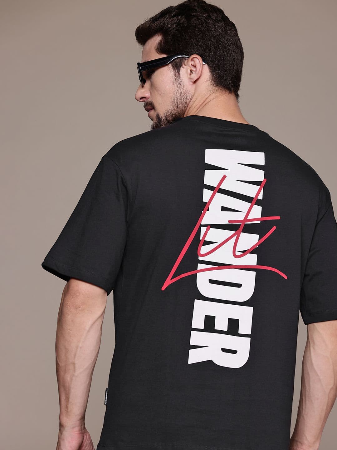 The Roadster Lifestyle Co. Printed Drop-Shoulder Sleeves Pure Cotton Relaxed T-shirt - view 1