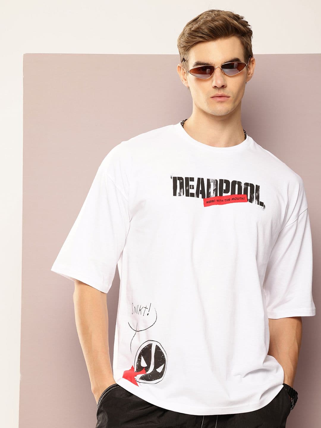 Kook N Keech Marvel Men Typography Printed Oversized T-shirt - view 1