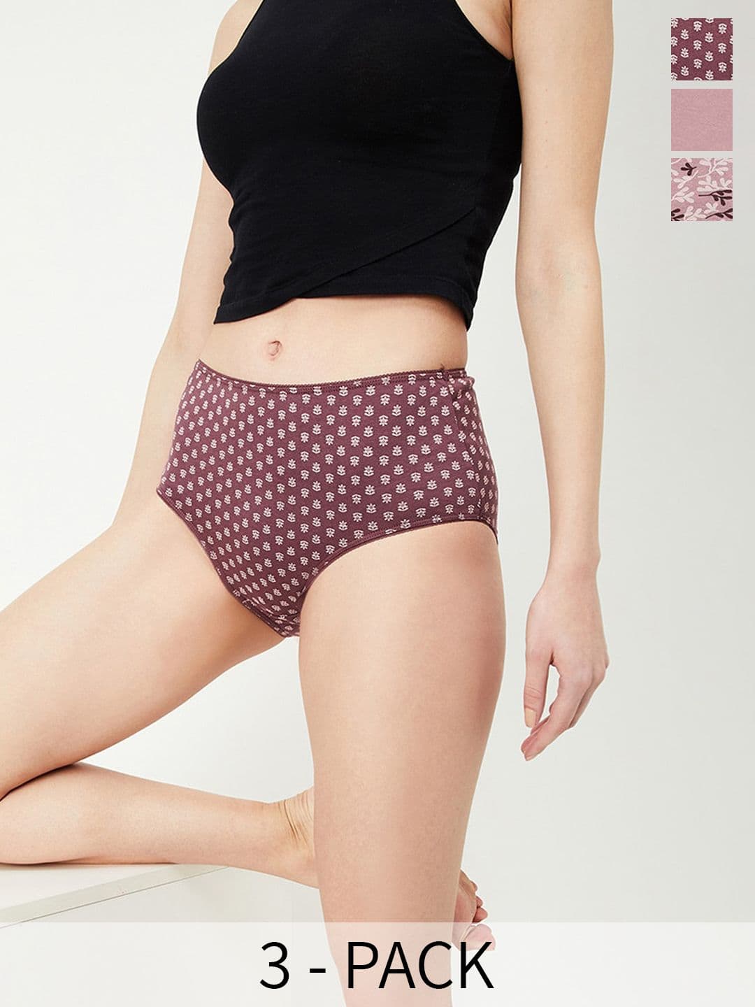 max Pack Of 3 Women Floral Printed Hipster Briefs - view 1