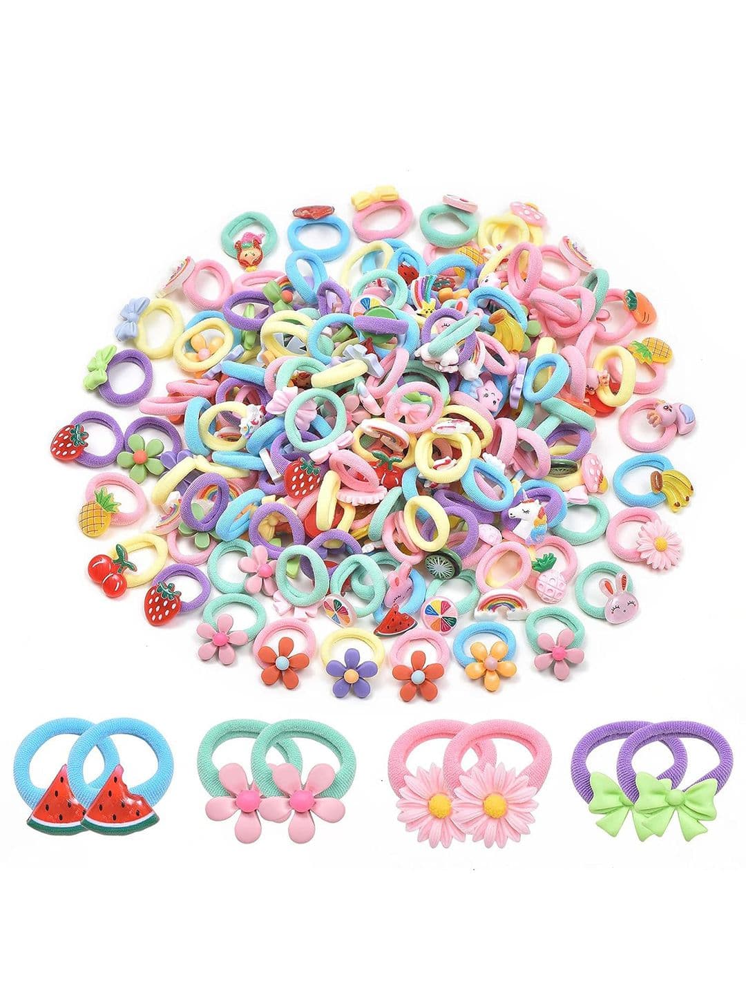 NEOBABY Girls Set Of 40 Embellished Ponytail Holders - view 1