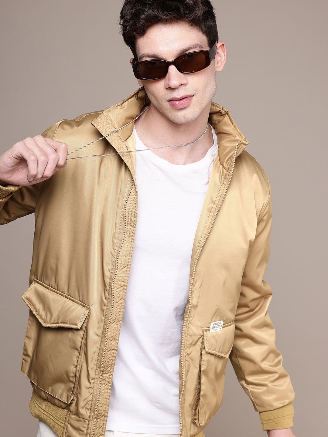 WROGN Mock Collar Convertible Hood Bomber Jacket - view 1