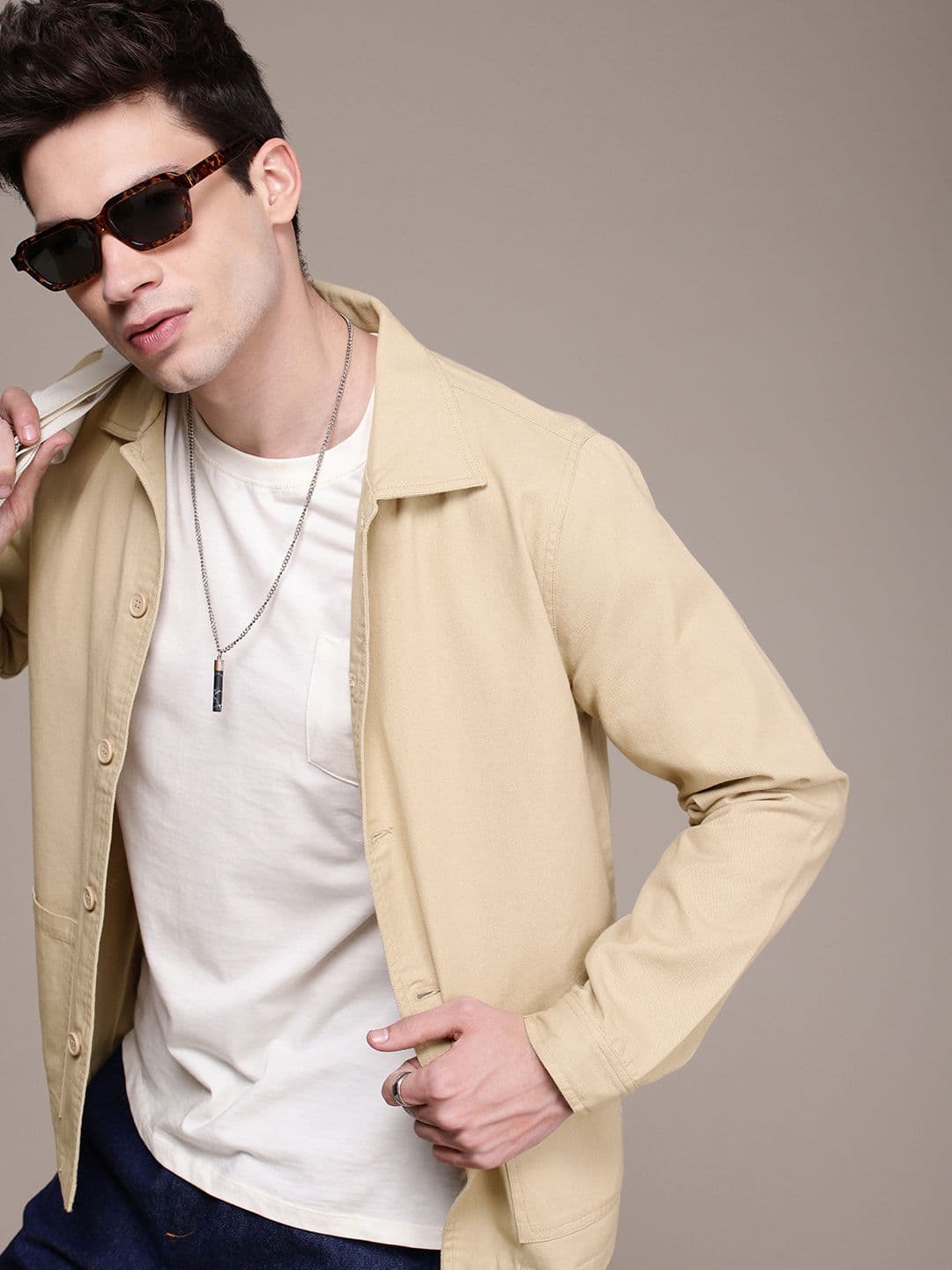WROGN Spread Collar Cotton Tailored Jacket - view 1