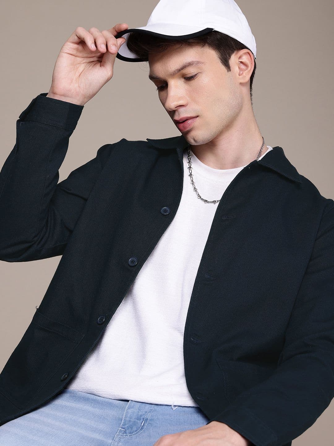 WROGN Spread Collar Comfort Fit Cotton Tailored Jacket - view 1