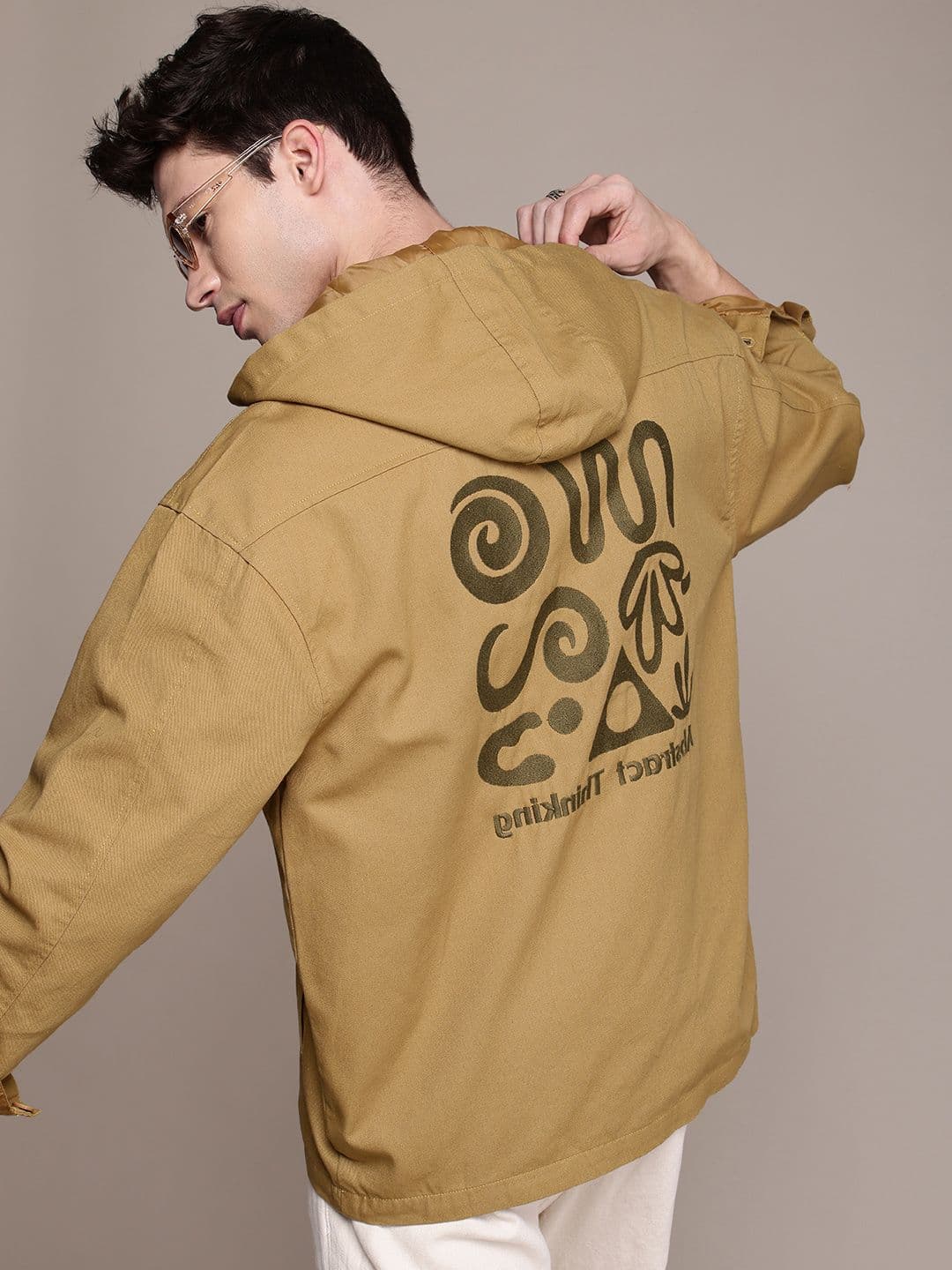 WROGN Embroidered Pure Cotton Oversized Tailored Jacket - view 1