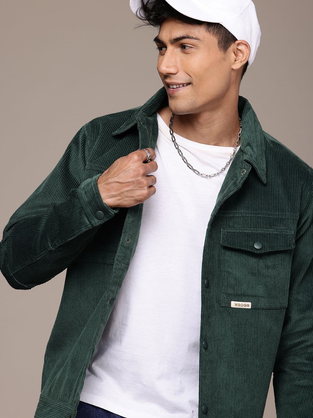 WROGN Pure Cotton Curdoroy Tailored Shacket - view 1