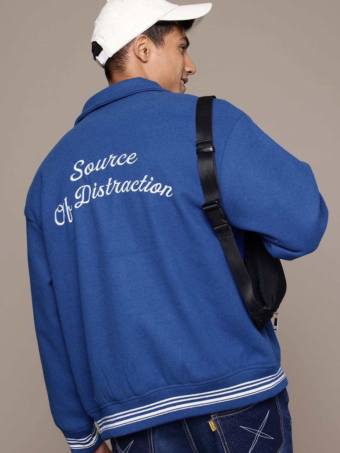 WROGN Typography Embroidered Oversized Fit Varsity Jacket - view 1