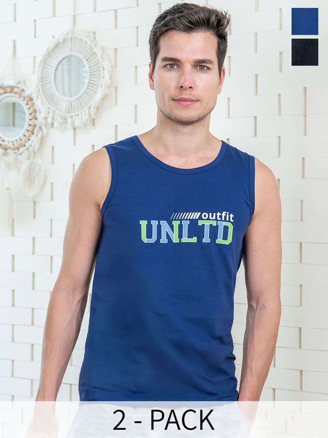 Lux Cozi Pack Of 2 Printed Combed Cotton Lounge T-Shirts - view 1