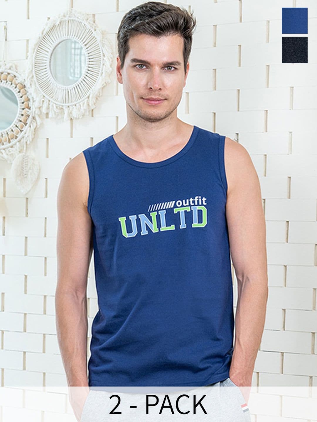 Lux Cozi Pack Of 2 Printed Combed Cotton Lounge T-Shirts - view 1