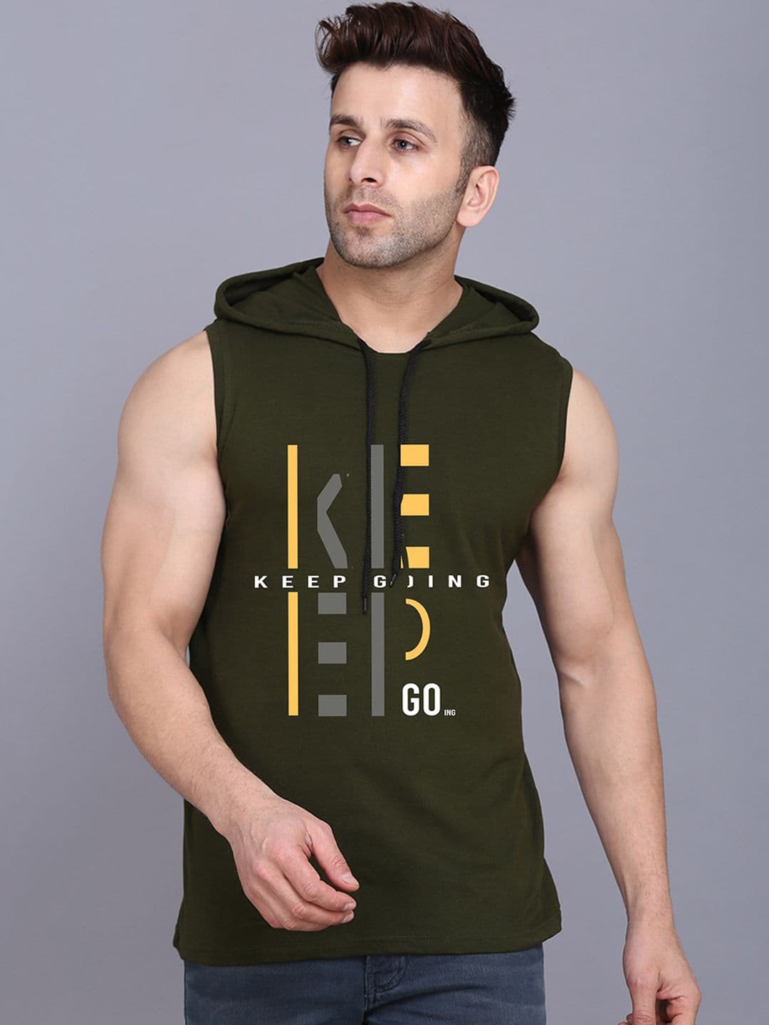 SLOWLORIS Printed Anti-Bacterial Innerwear Gym Vest - view 1