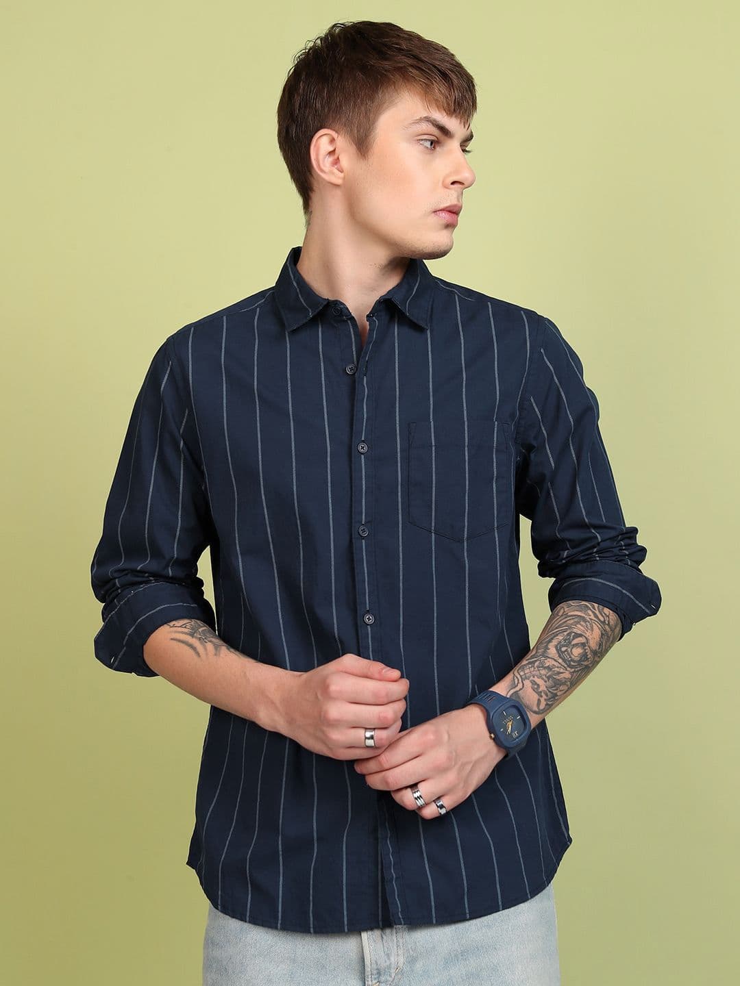 HIGHLANDER Regular Fit Regular Collar Full Sleeve Shirt - view 1