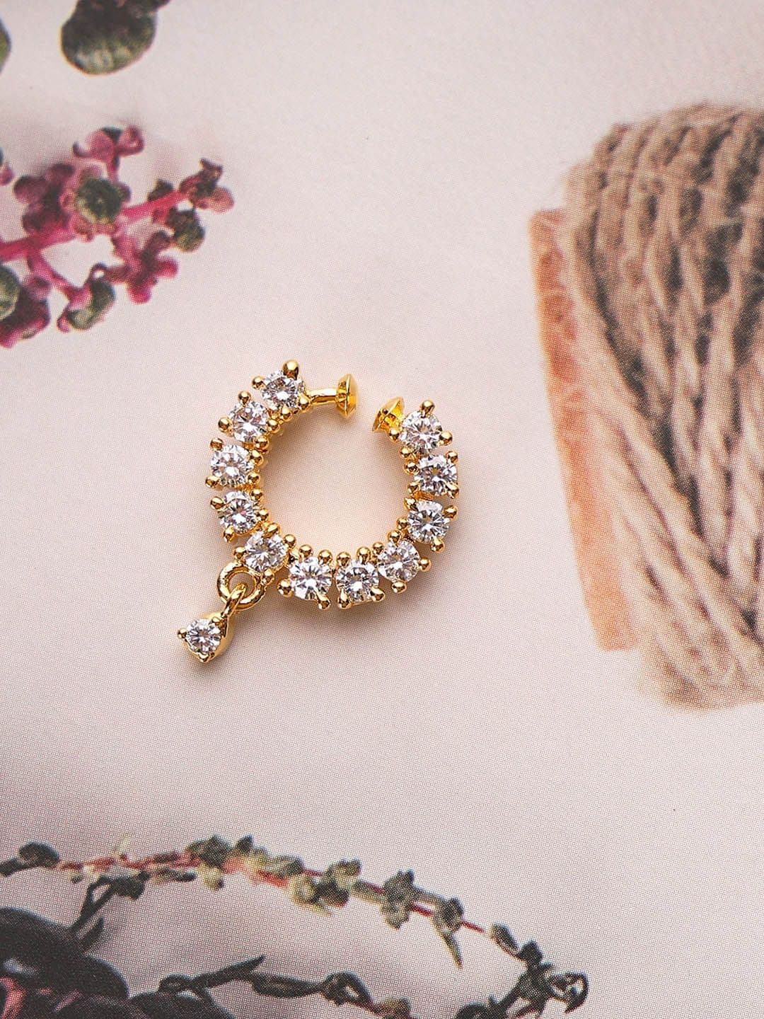 Mali Fionna Gold-Plated Cubic Zirconia Septum Nosepin - view 1
