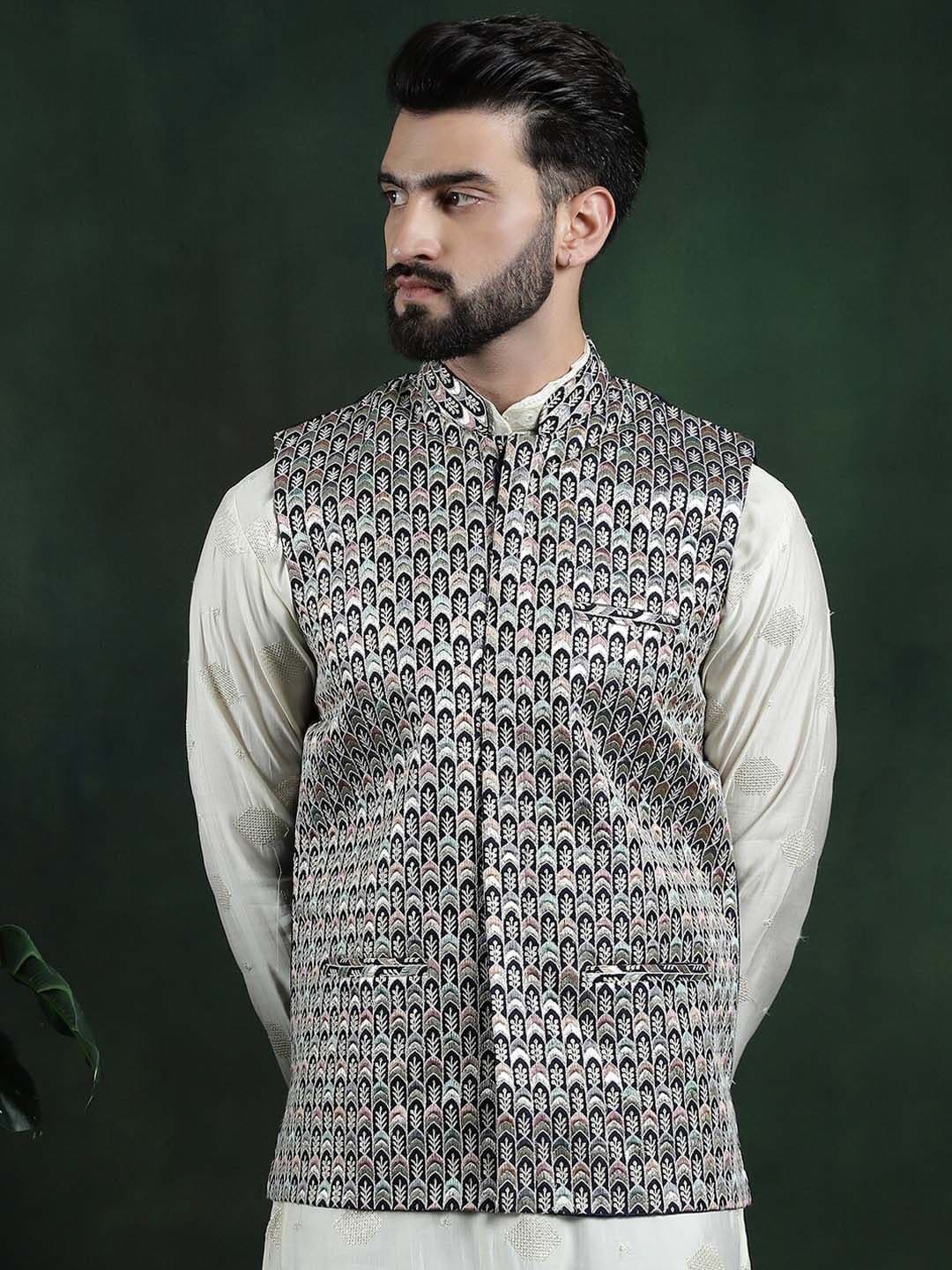 SOJANYA Embroidered Premium Silk Nehru Jacket - view 1