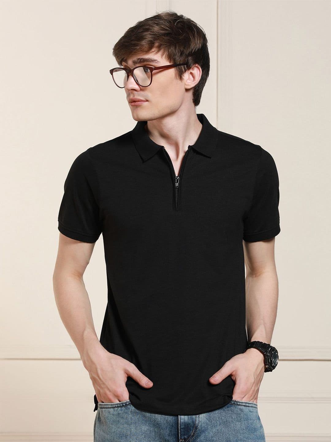 Dennis Lingo Polo Collar Short Sleeves Regular Fit Cotton T-shirt - view 1