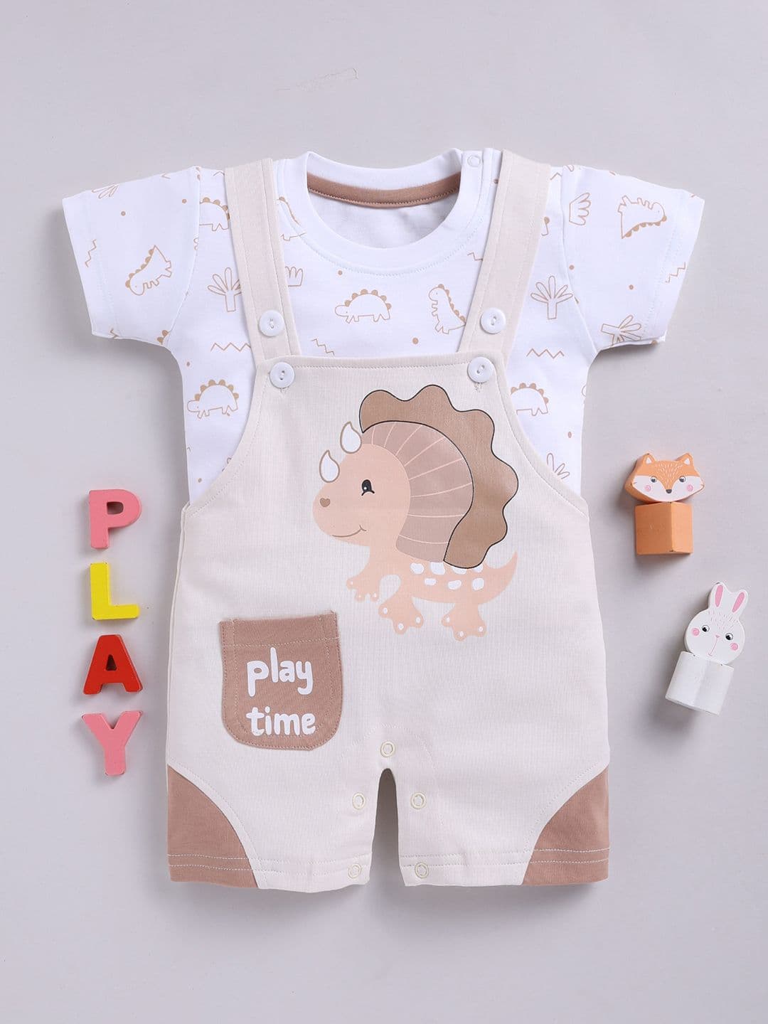 Toonyport Kids Typography Printed Cotton Round Neck Rompers - view 1