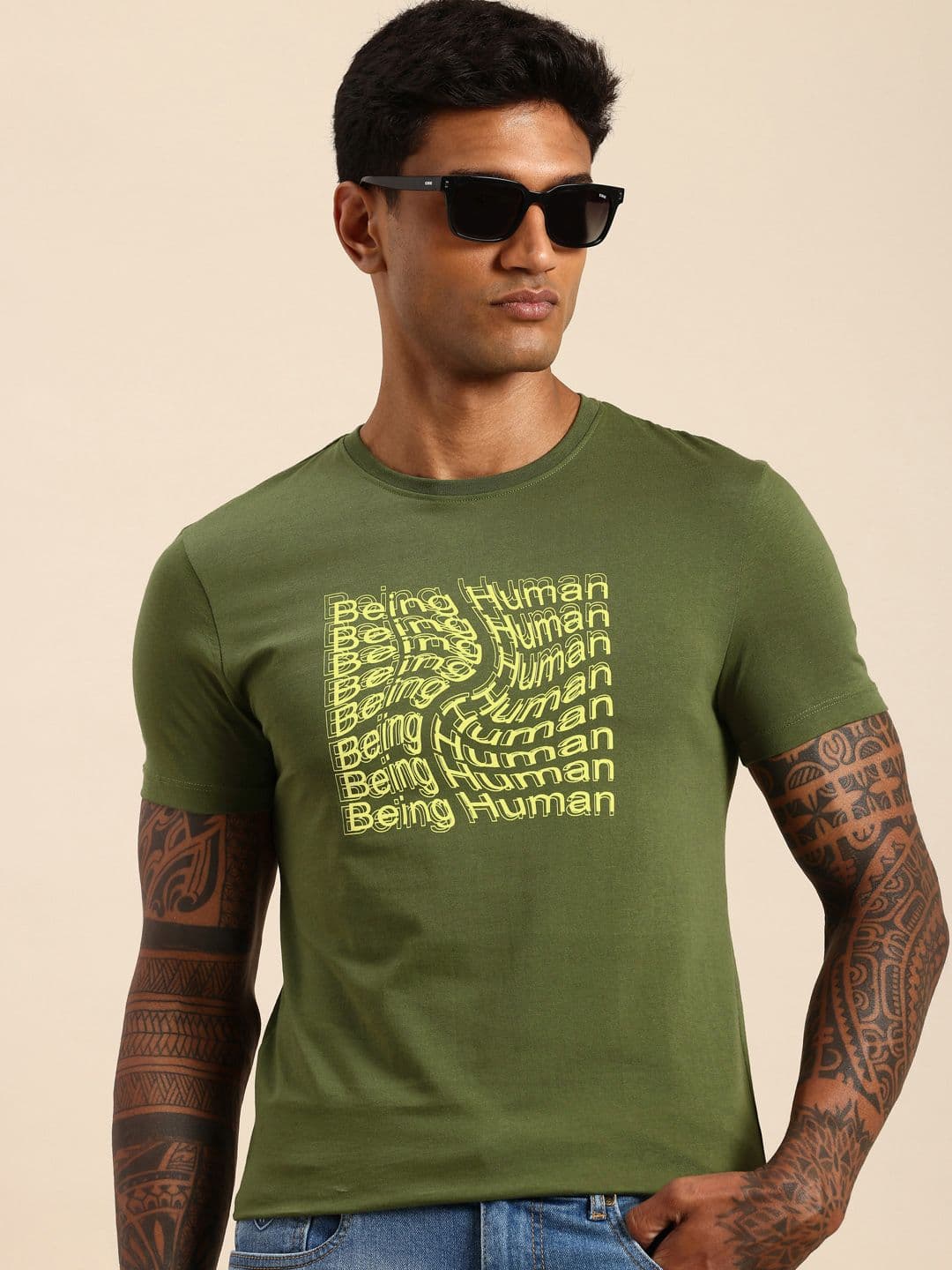 Being Human Brand Logo Printed Pure Cotton T-shirt - view 1