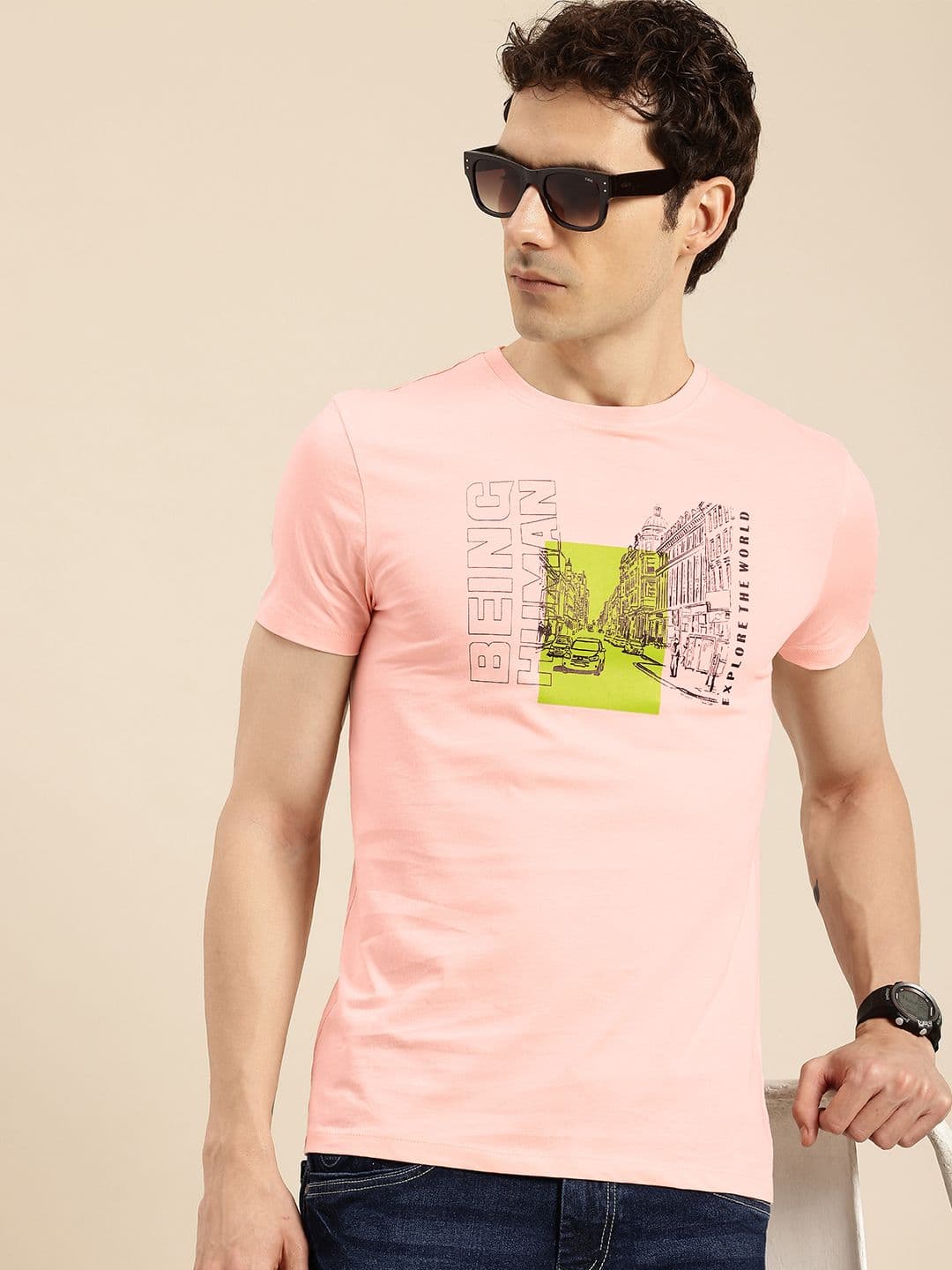 Being Human People and Places Printed Pure Cotton T-shirt - view 1