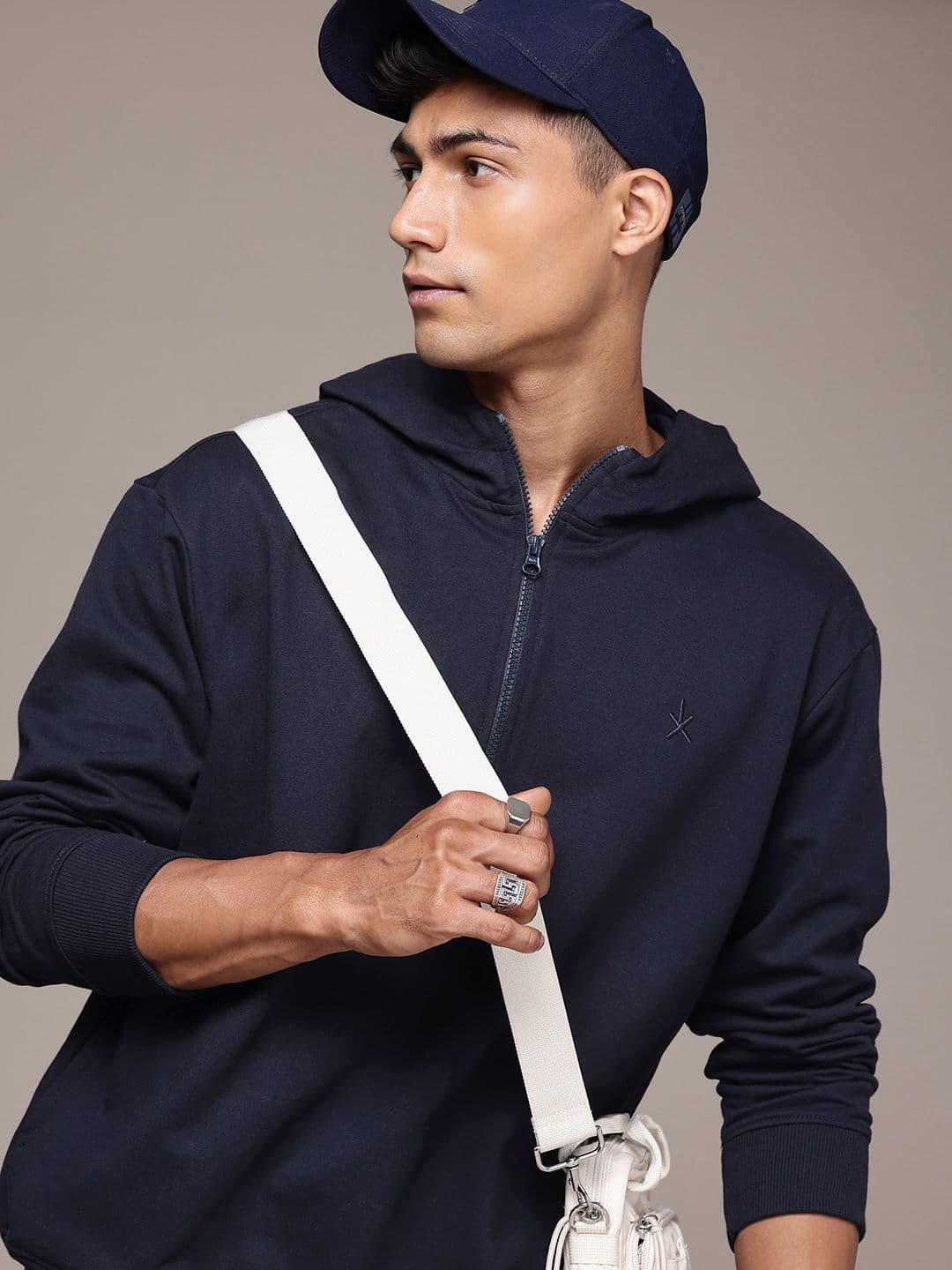 The Roadster Life Co. Relaxed Fit Half Zipper Hooded Sweatshirt - view 1