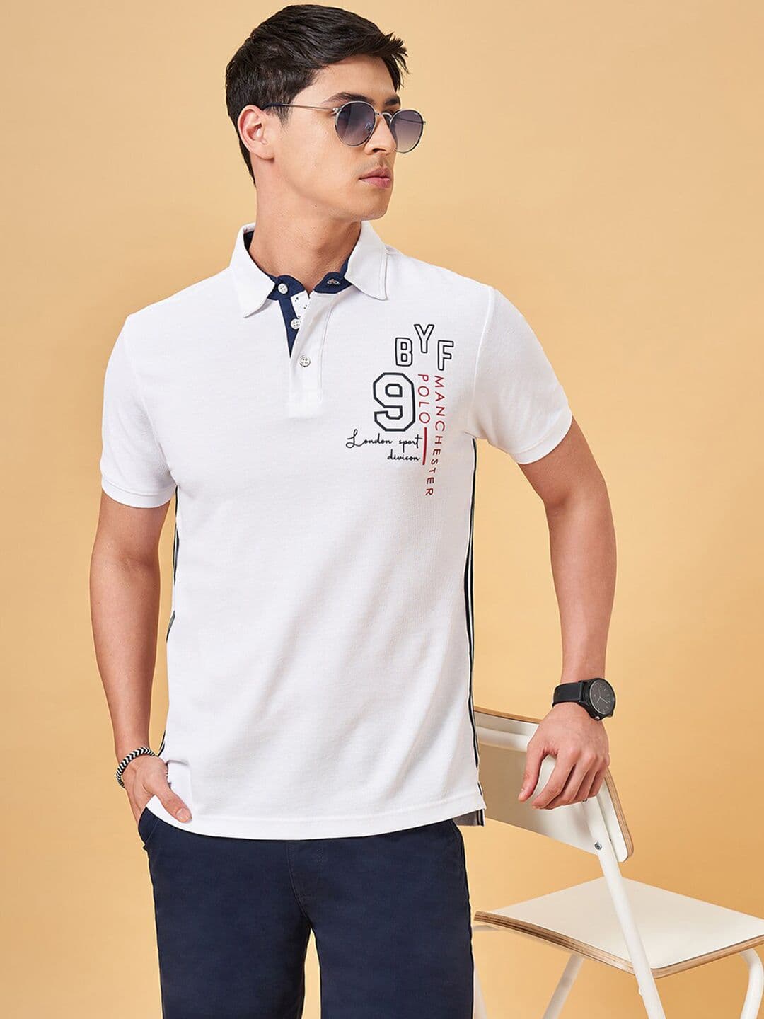 BYFORD by Pantaloons Men Polo Collar Slim Fit T-shirt - view 1