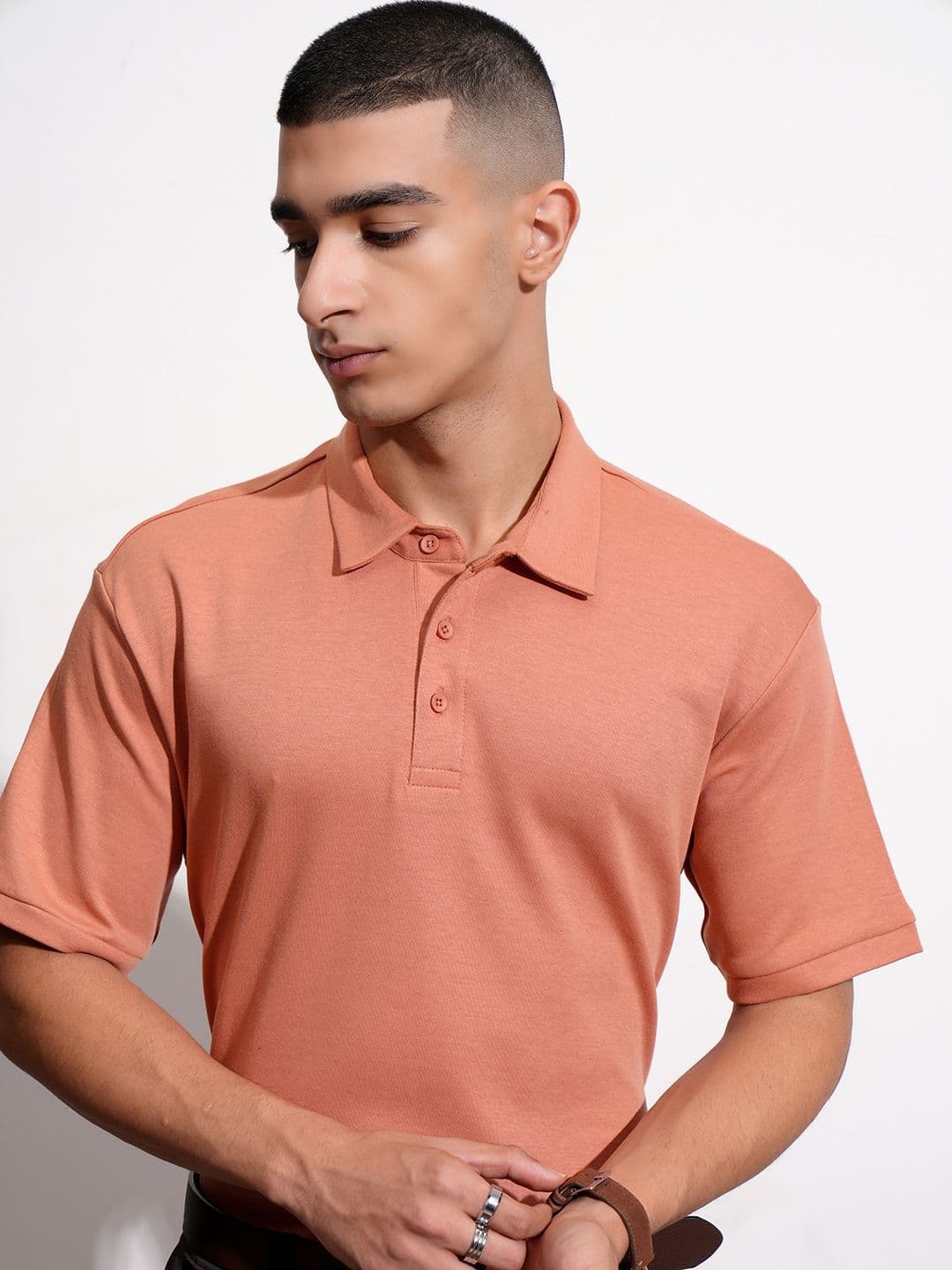Highlander Men Textured Polo Collar T-shirt - view 1