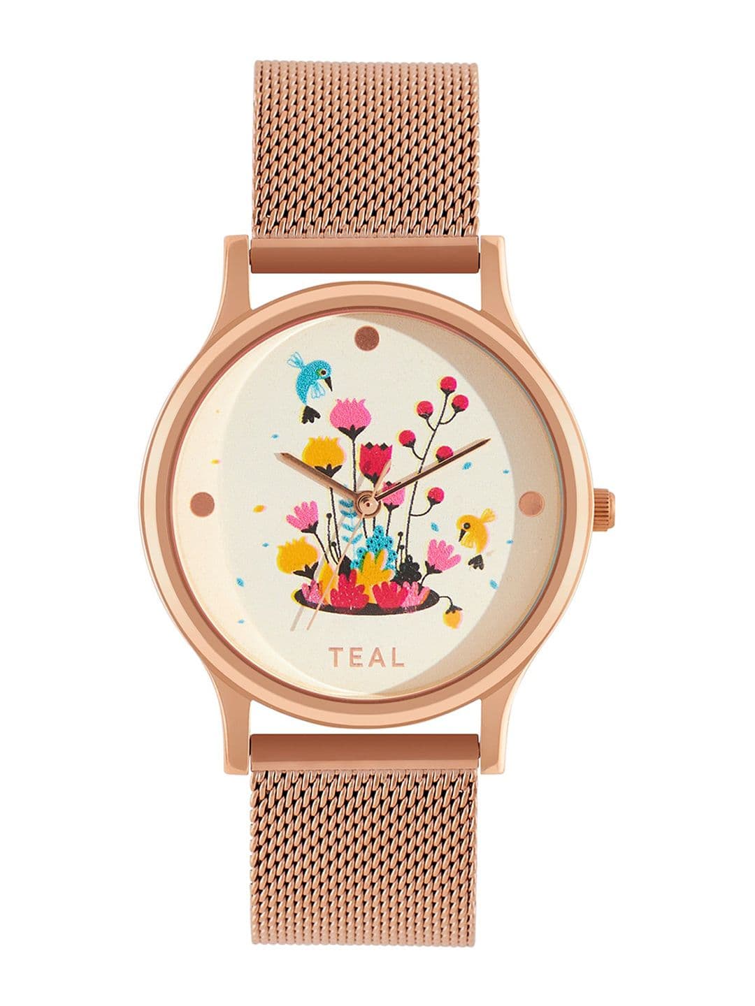 TEAL BY CHUMBAK Women Printed Dial & Stainless Steel Straps Analogue Watch 8907605135217 - view 1