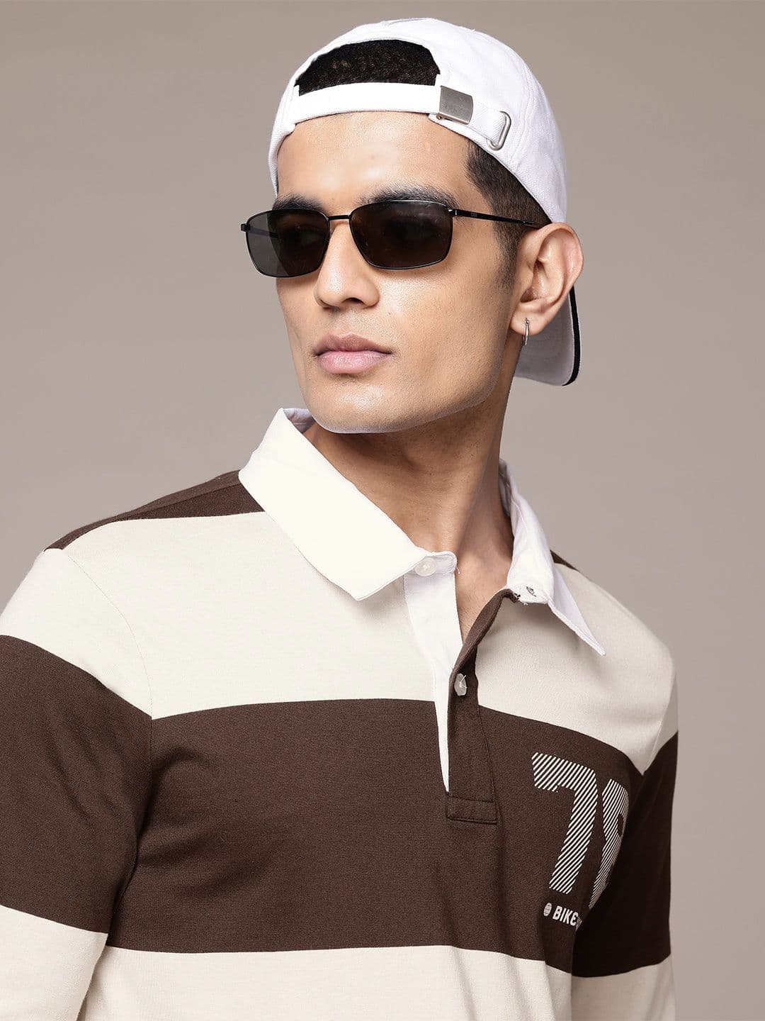 The Roadster Lifestyle Co. Striped Polo Collar T-shirt - view 1