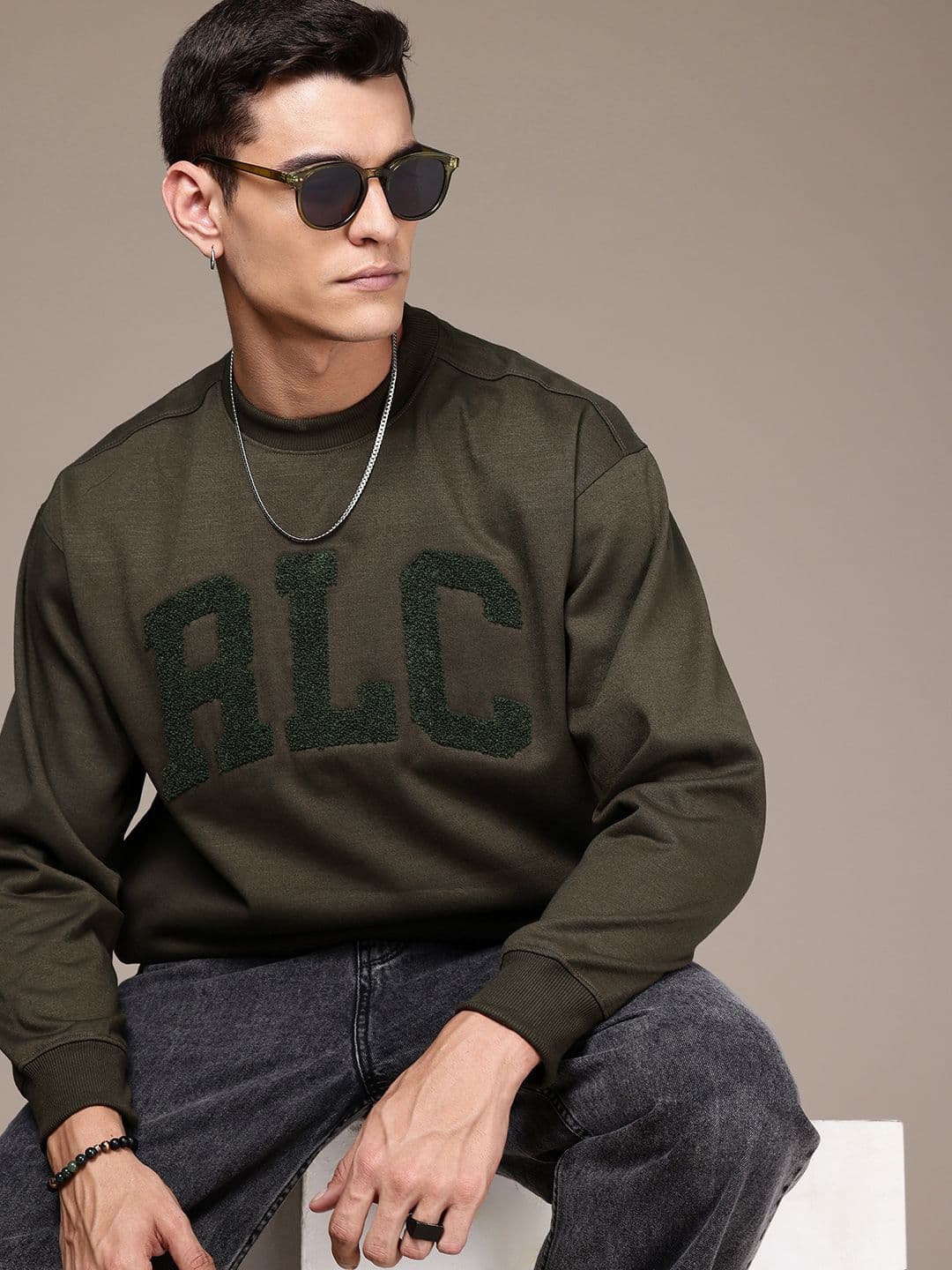 The Roadster Life Co. Typography Embroidered Relaxed Fit Sweatshirts - view 1