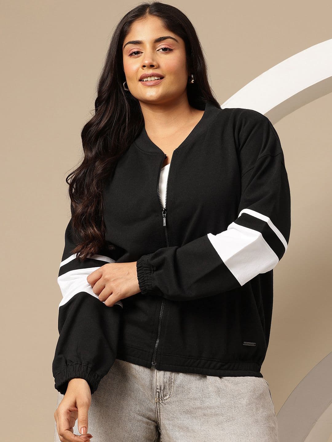 Sztori Plus Size Stand Collar Sweatshirt - view 1