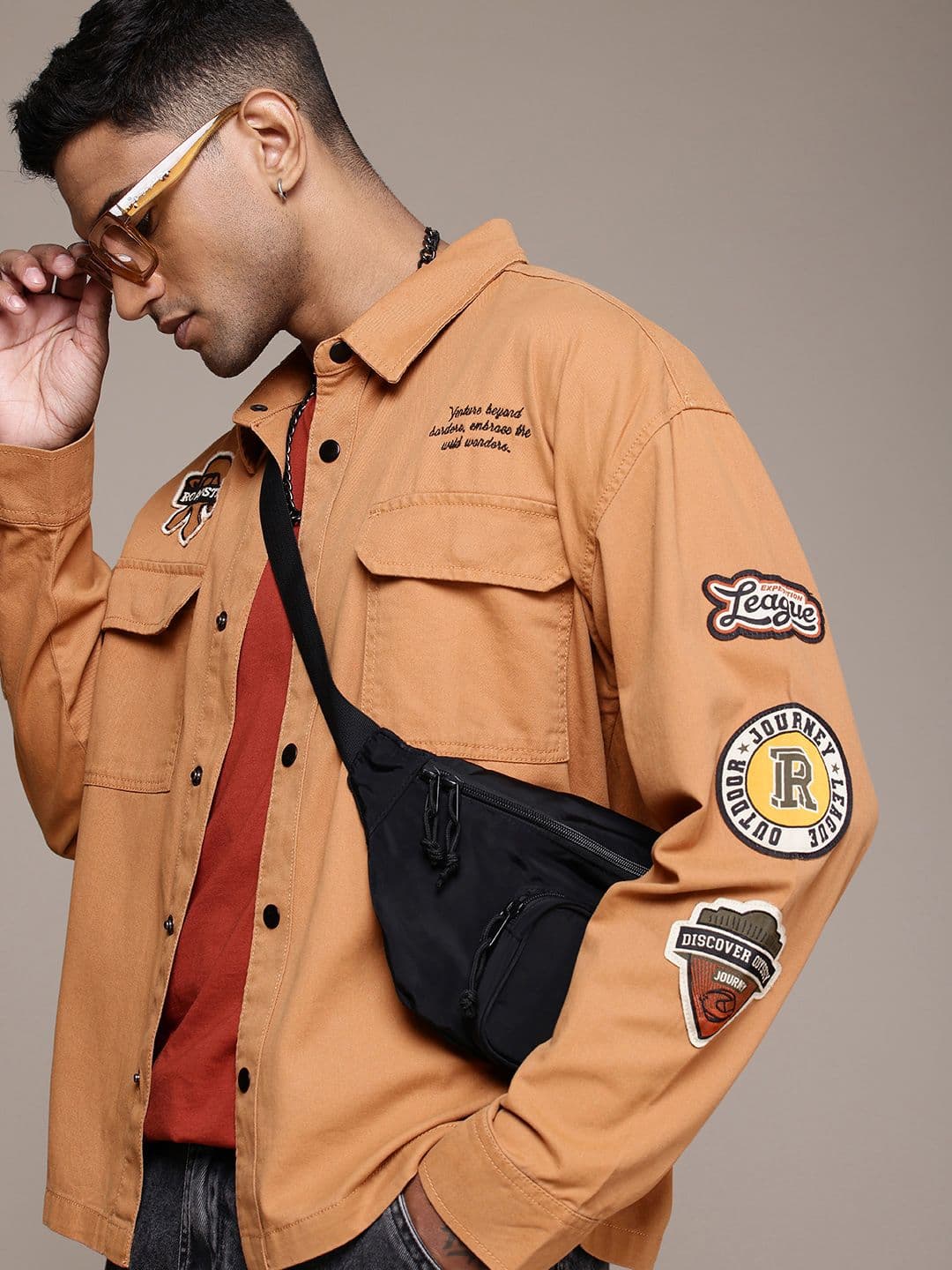 The Roadster Life Co. Pure Cotton Embroidered Applique Relaxed Fit Tailored Jacket - view 1