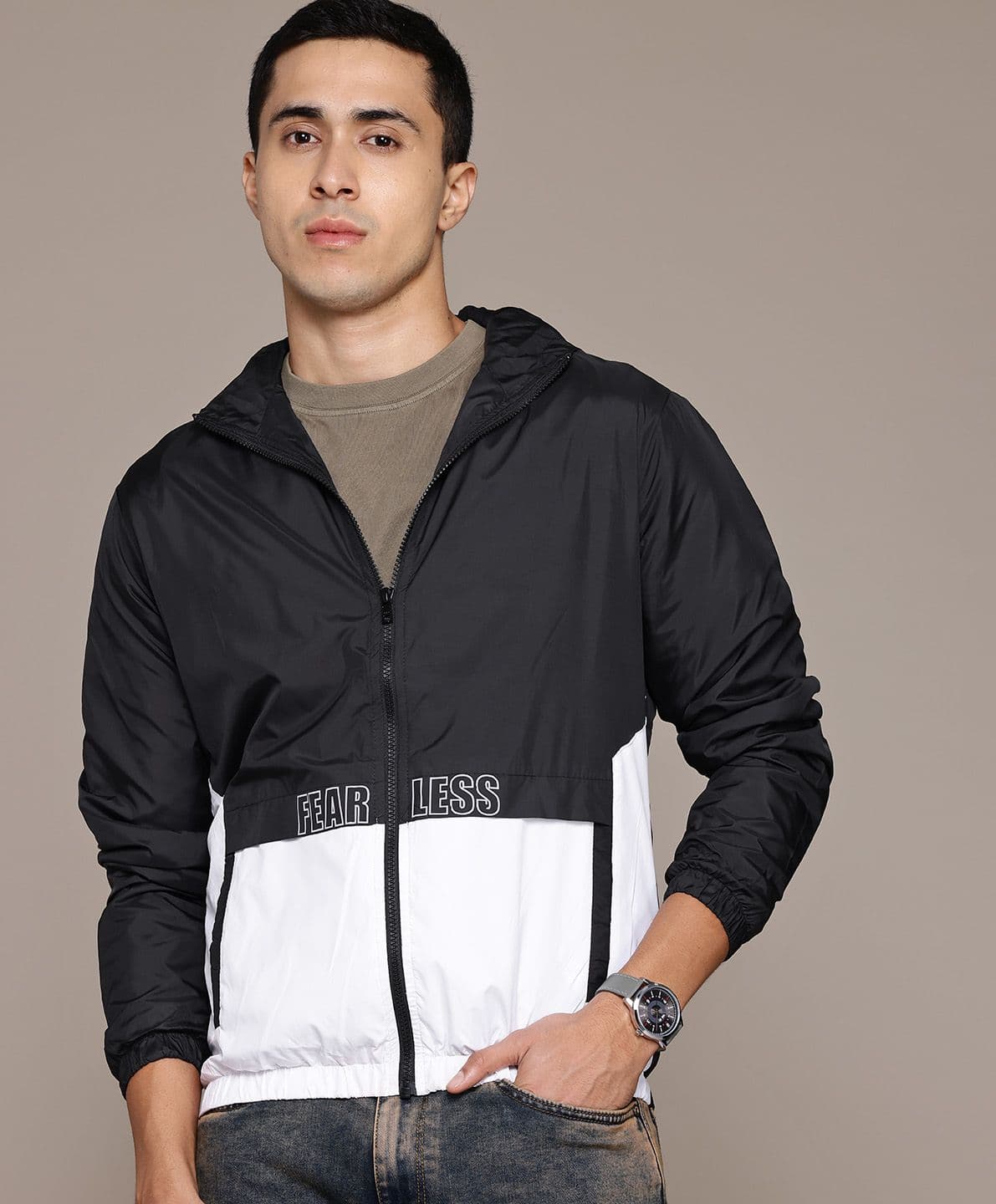 The Roadster Lifestyle Co. Colourblock Hooded Tailored Jacket - view 1