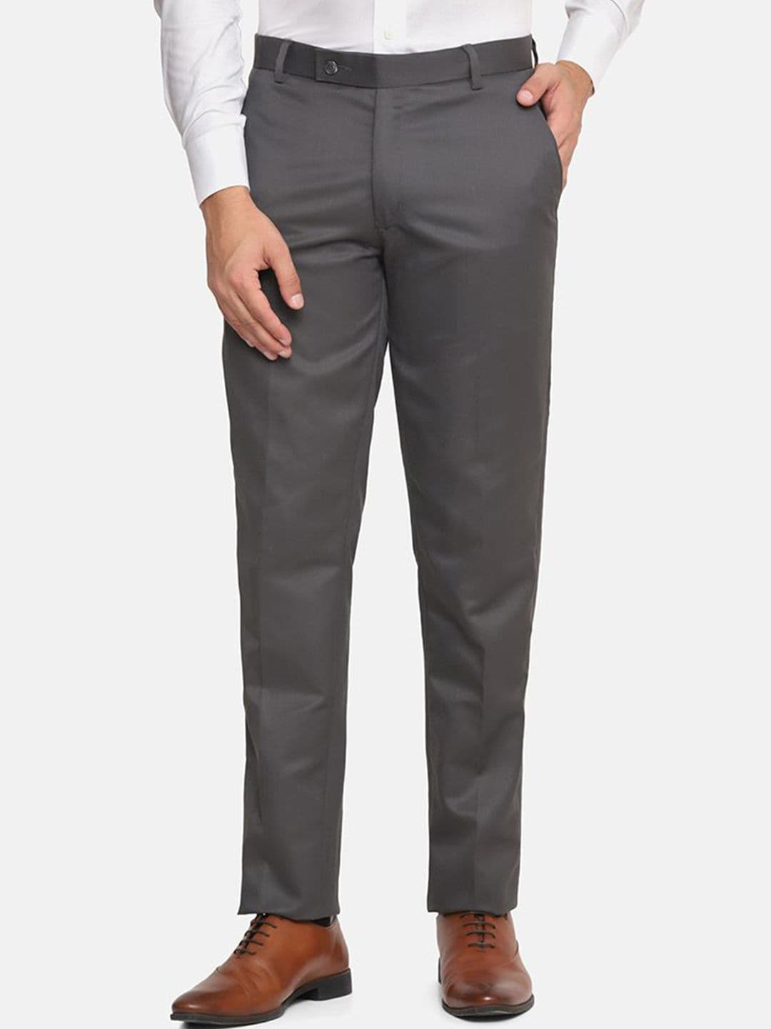 TAHVO Men Relaxed Straight Leg Mid-Rise Formal Trousers - view 1